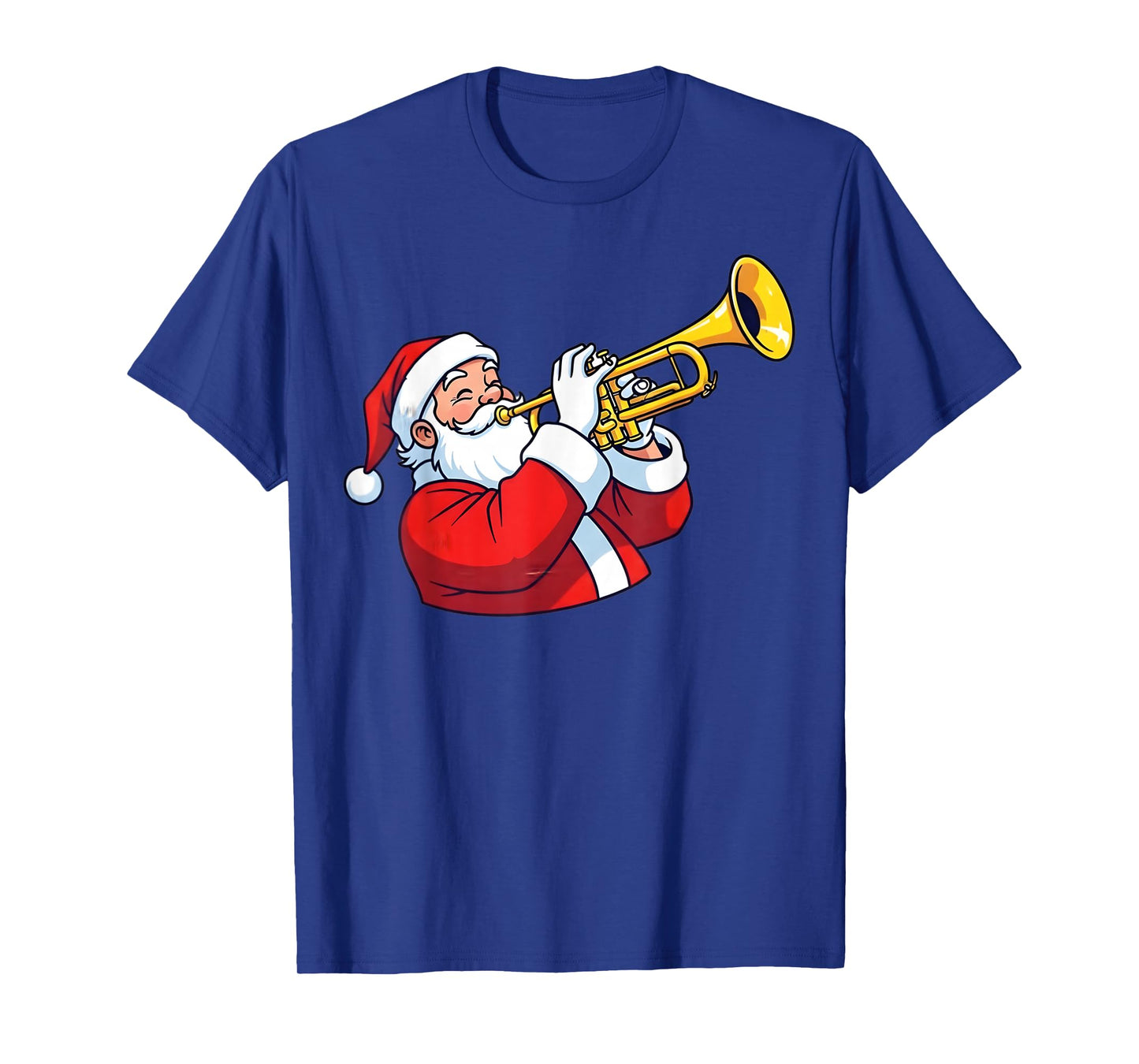 Christmas Trumpet Player Marching Band Funny Santa Women Men T-Shirt