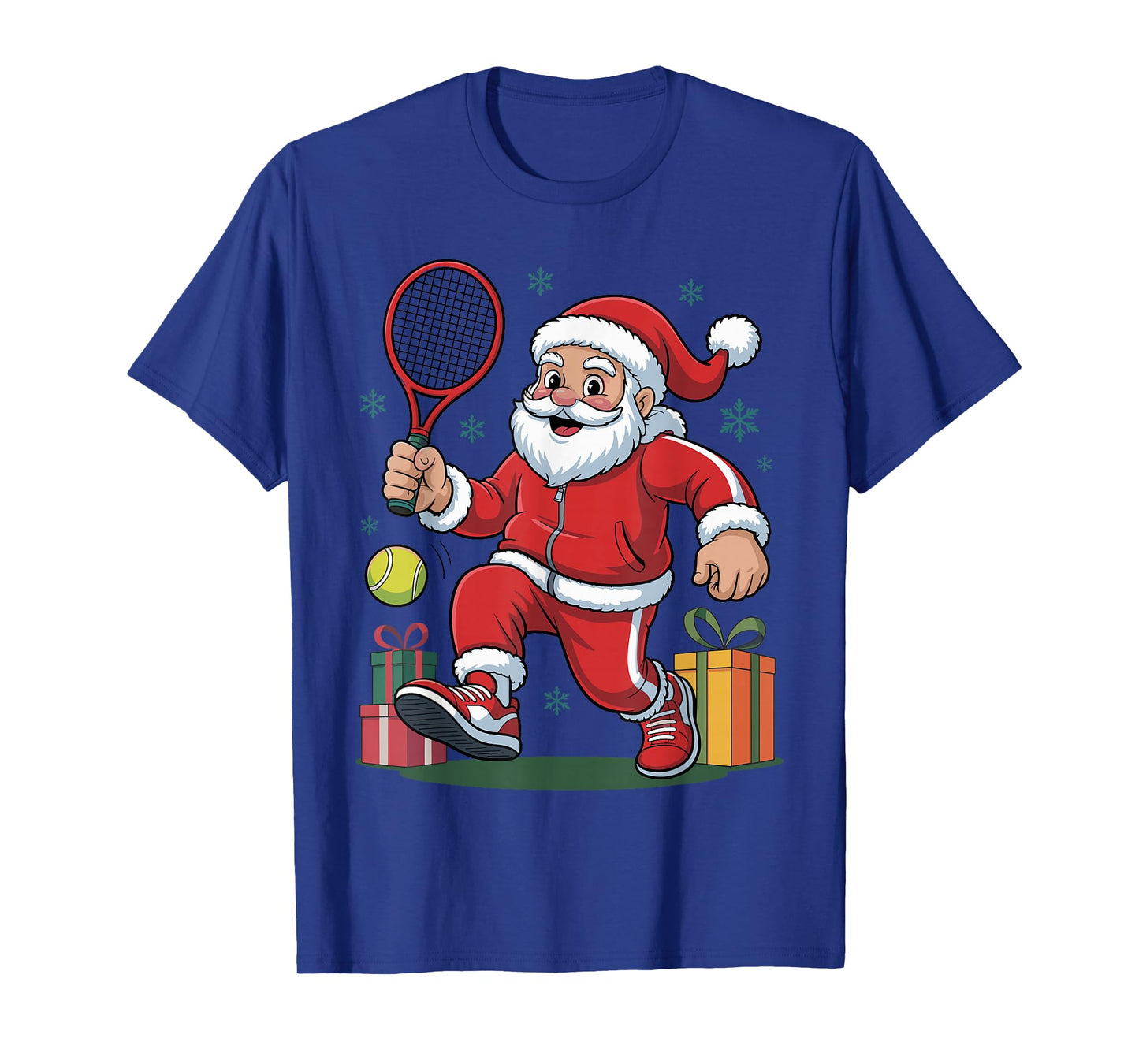 Funny Santa Playing Tennis Holiday Christmas Xmas Pajama T-Shirt