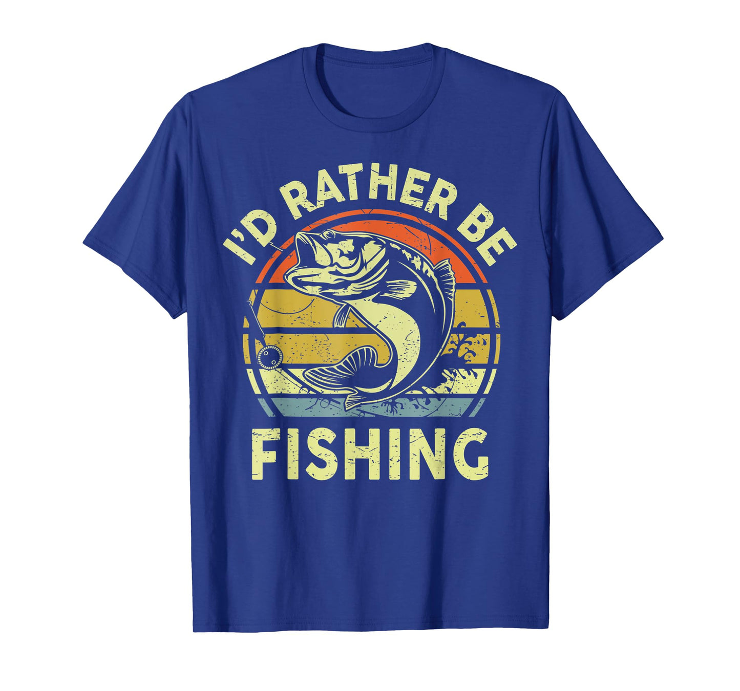 Id Rather Be Fishing Fly Bass Fish Funny Fisherman Dad T-Shirt