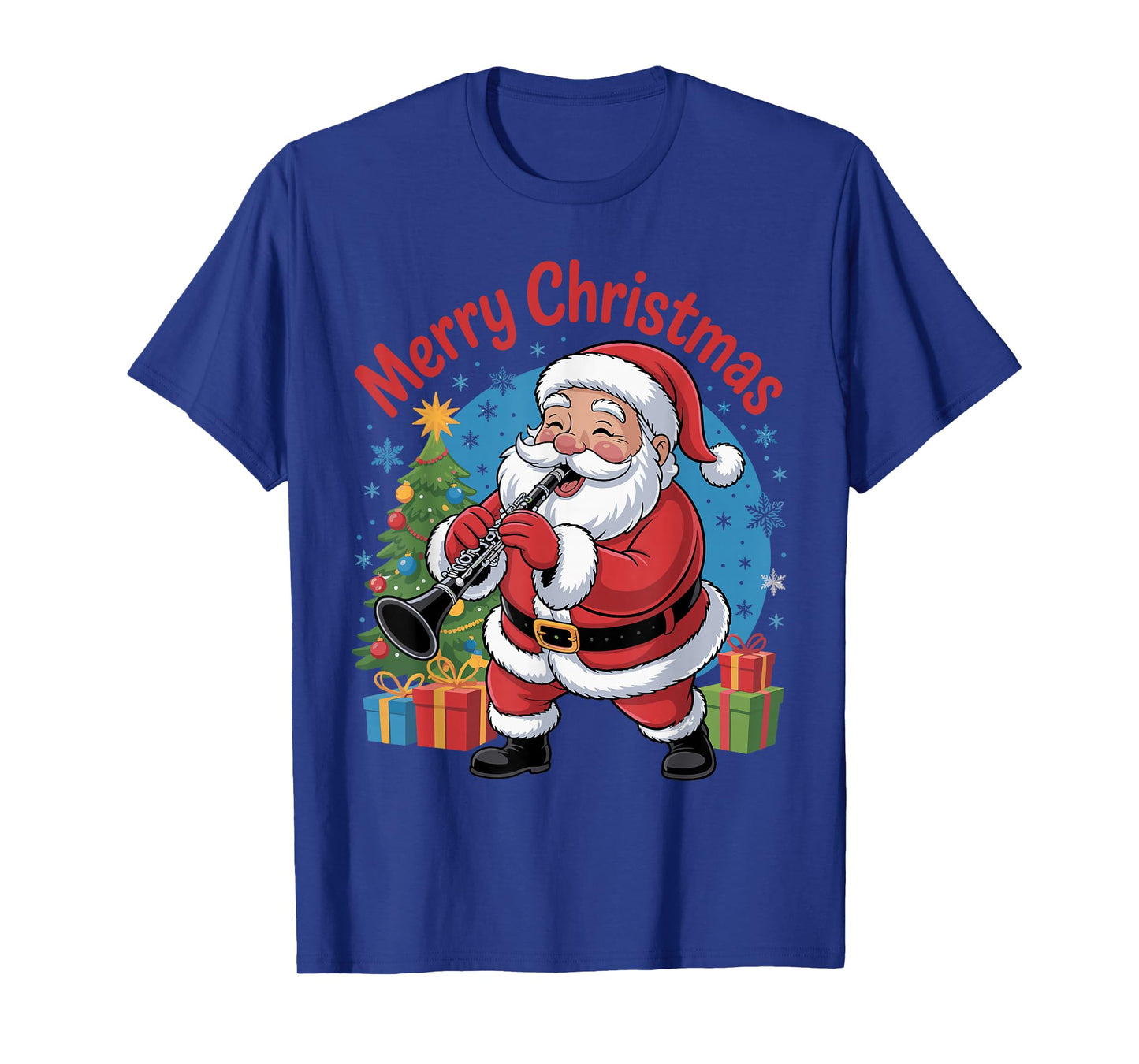 Funny Santa Christmas Design Clarinet Holiday Xmas Pajama T-Shirt