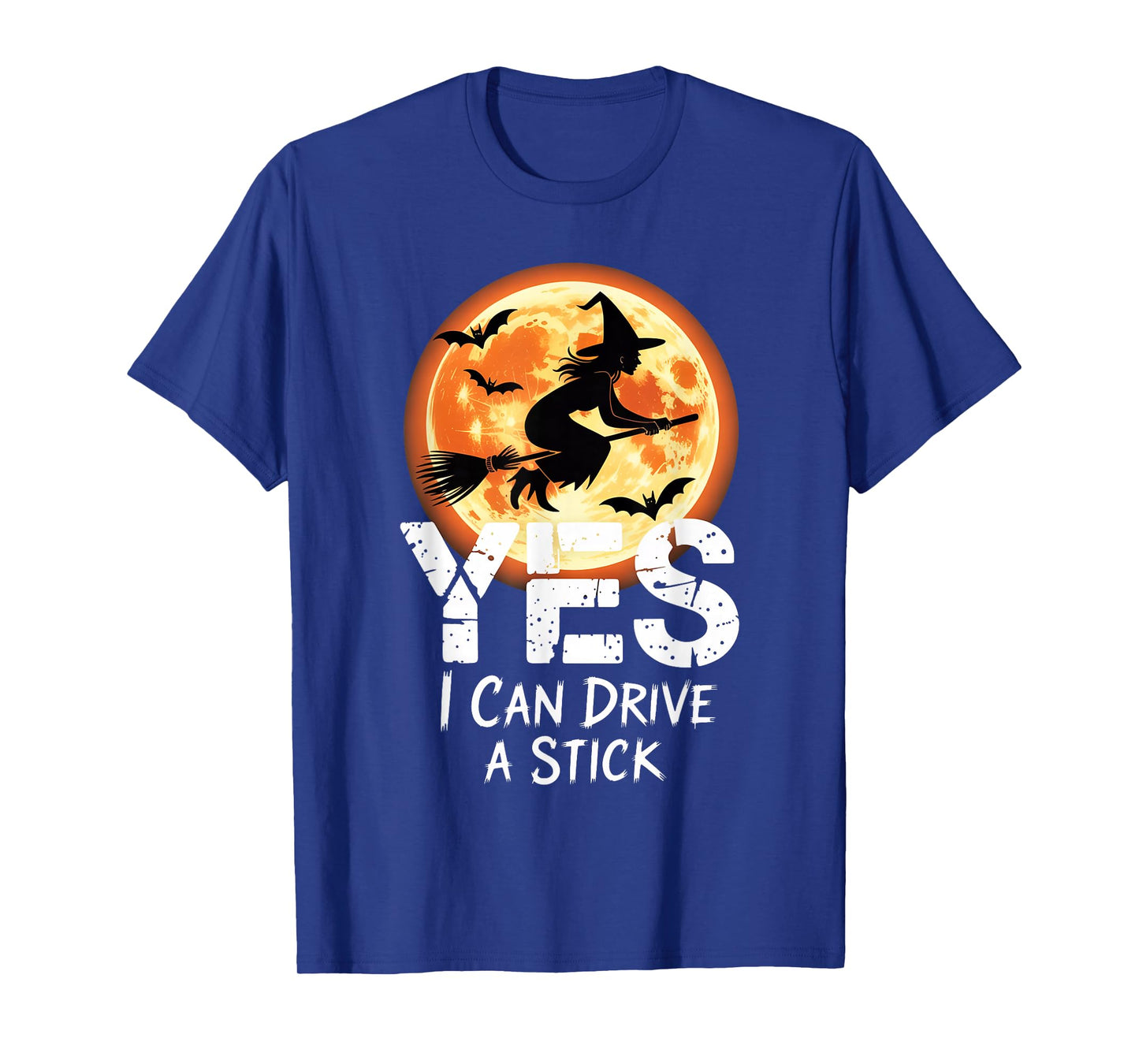 Yes I Can Drive A Stick Funny Halloween Spooky Witch T-Shirt