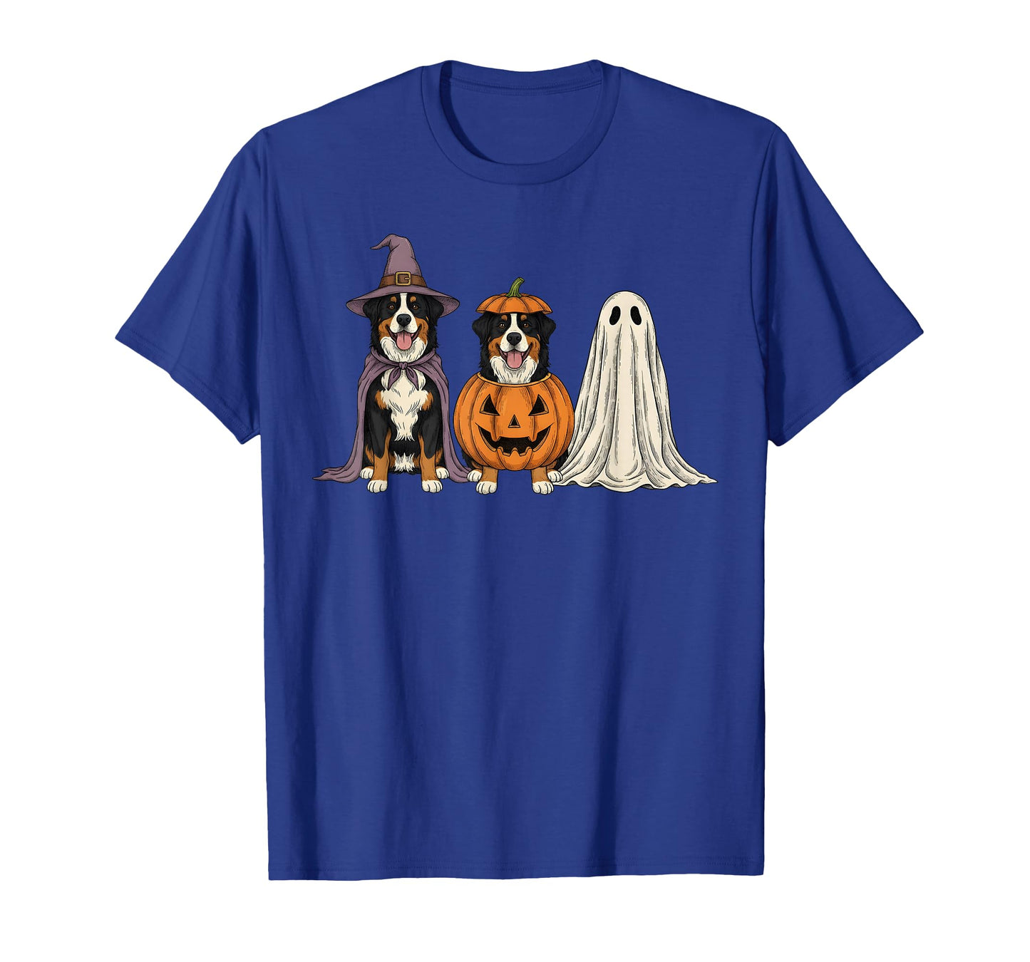 Spooky Ghost Bernese Mountain Dog Pumpkin Halloween T-Shirt
