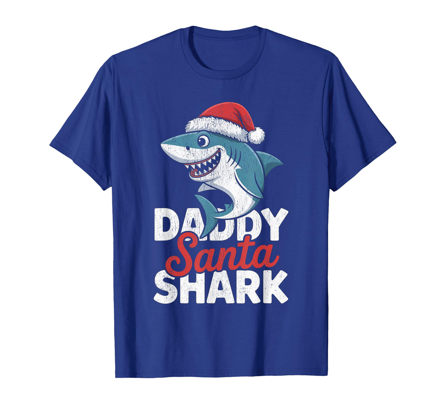Papa Sharkmas Funny Shark Santa Hat Ugly Christmas Sweater T-Shirt
