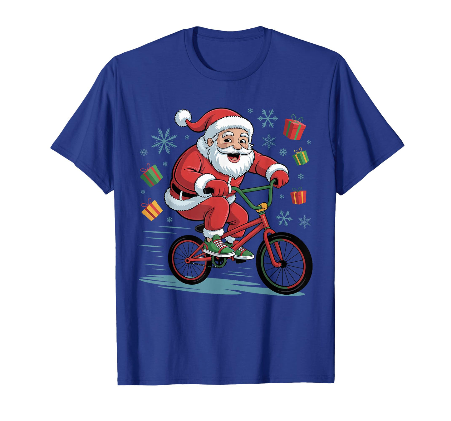 Funny Santa Riding BMX Lover Holiday Christmas Xmas Pajama T-Shirt