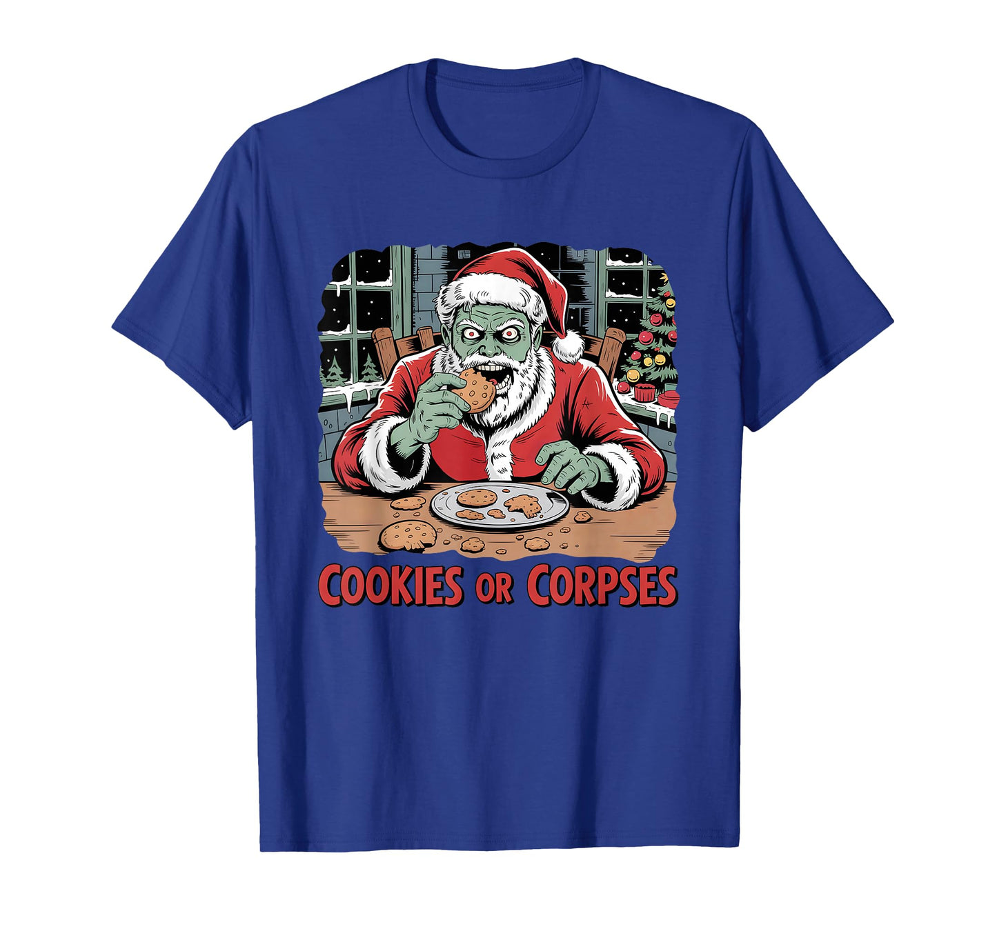 Funny Zombie Santa Christmas Cookies or Corpses Creepy T-Shirt