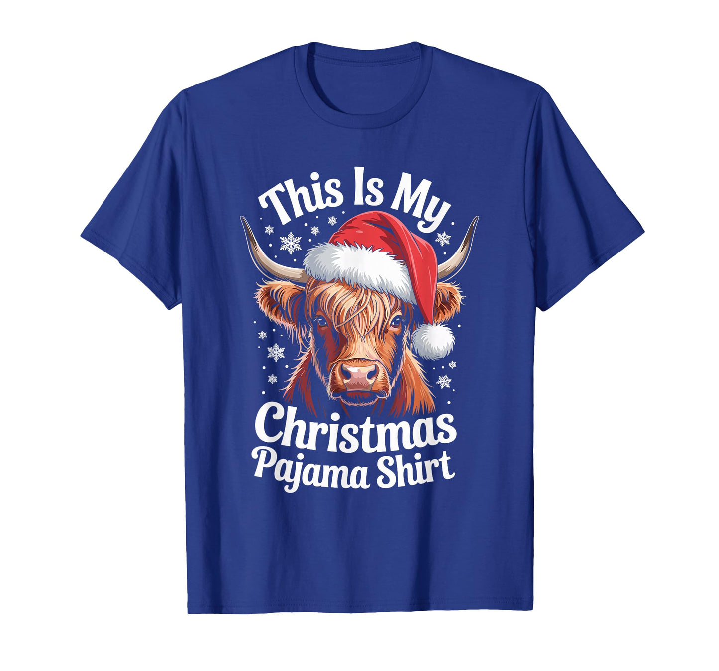 Highland Cow Santa Hat Christmas Highland Cattle Xmas T-Shirt