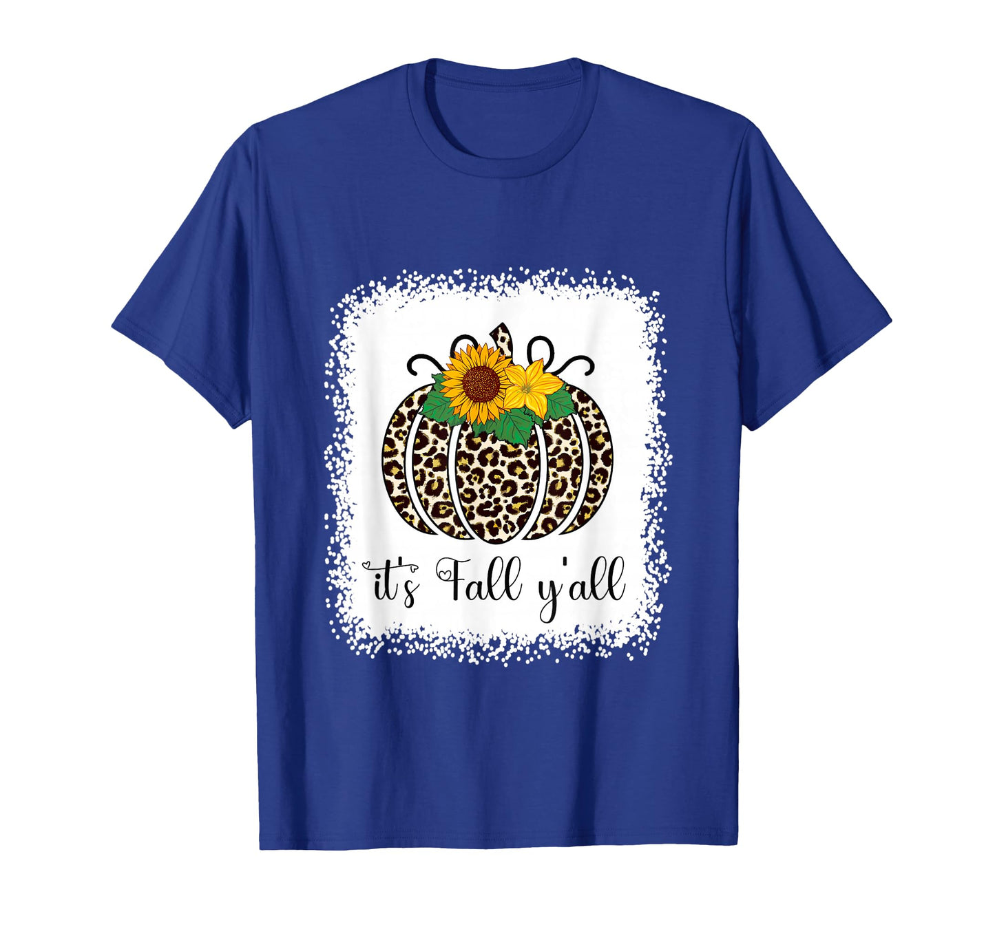 It's Fall Y'all Pumpkin Leopard Print Thanksgiving Halloween T-Shirt