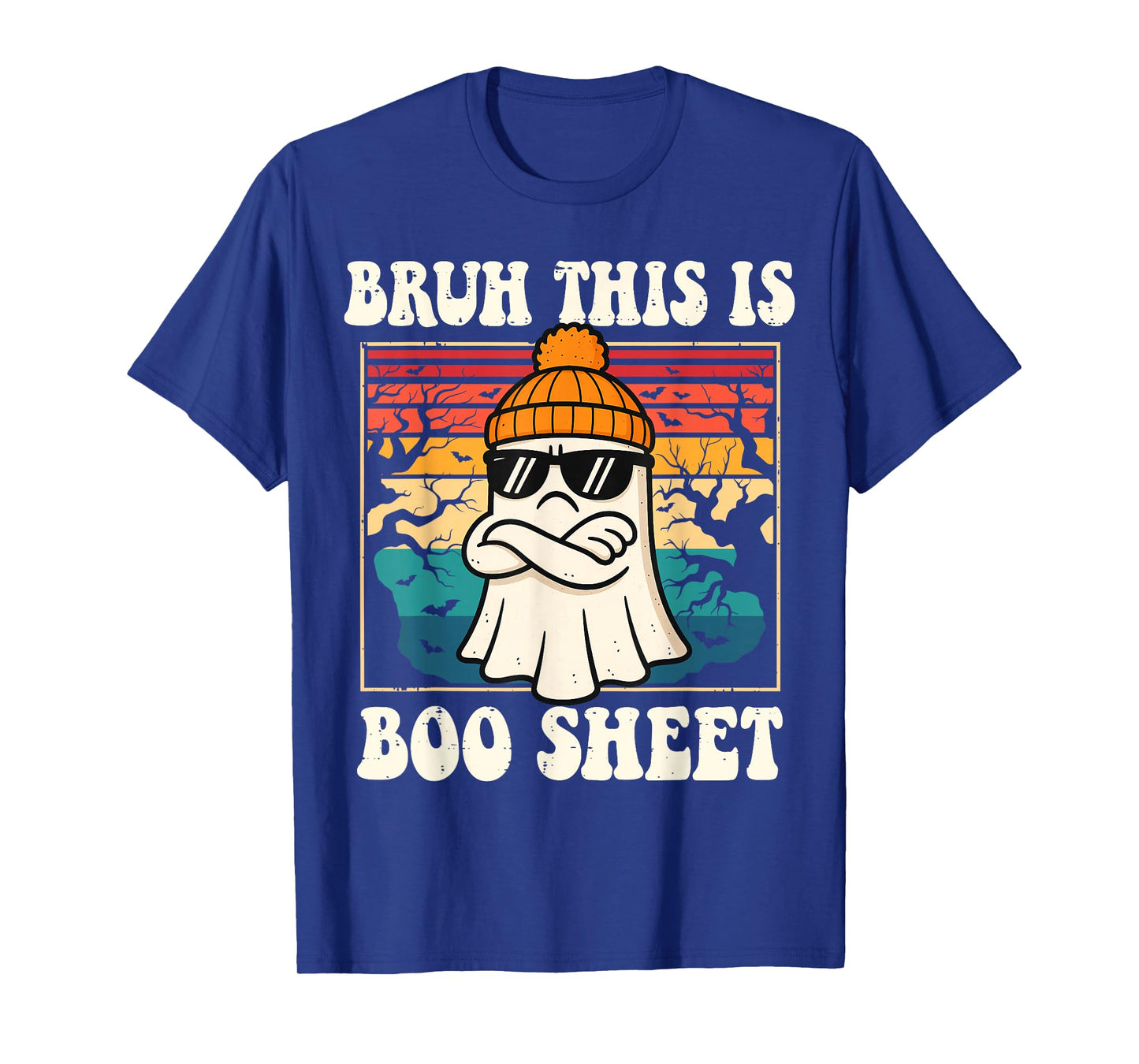 Bruh This is Boo Sheet Ghost Retro Funny Halloween Men Women T-Shirt