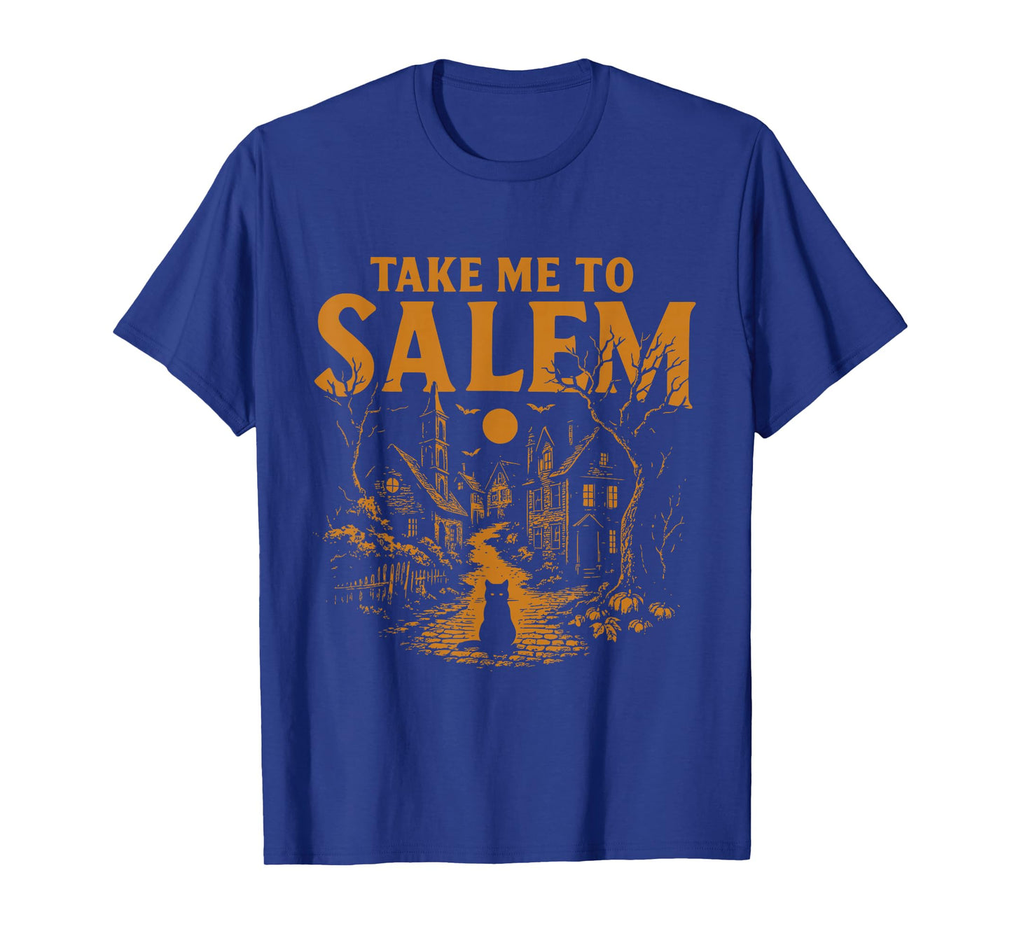 Take Me to Salem Witchy Halloween Cat Design T-Shirt