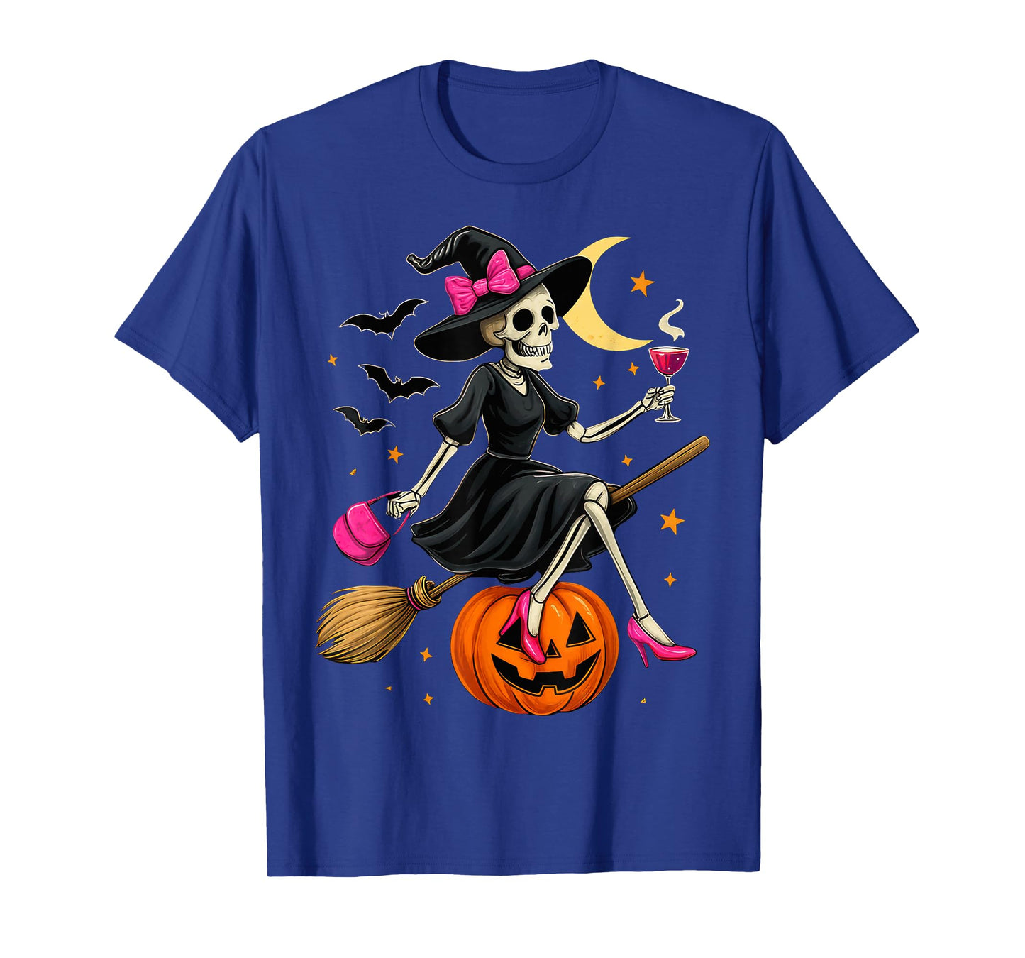 Spooky Halloween Skeleton Witch Pumpkin T-Shirt