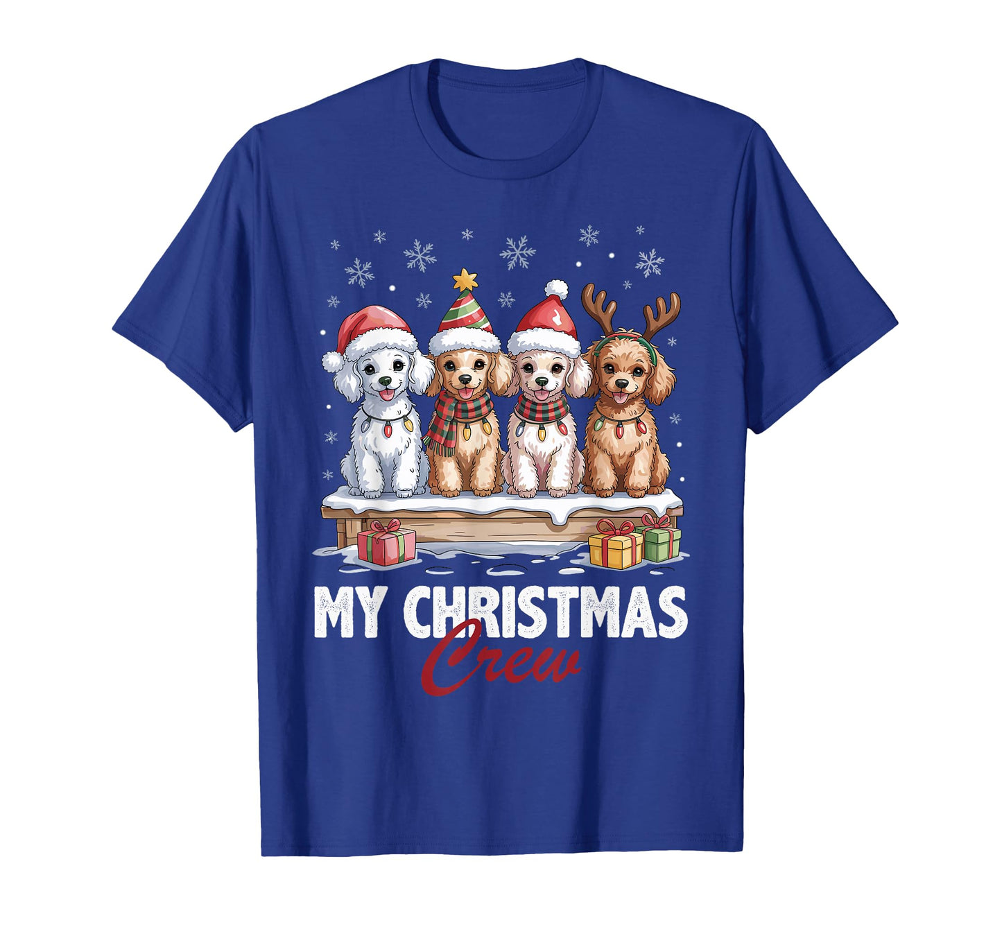 Poodle Christmas Crew Funny Dog Lovers Holiday Pajama T-Shirt