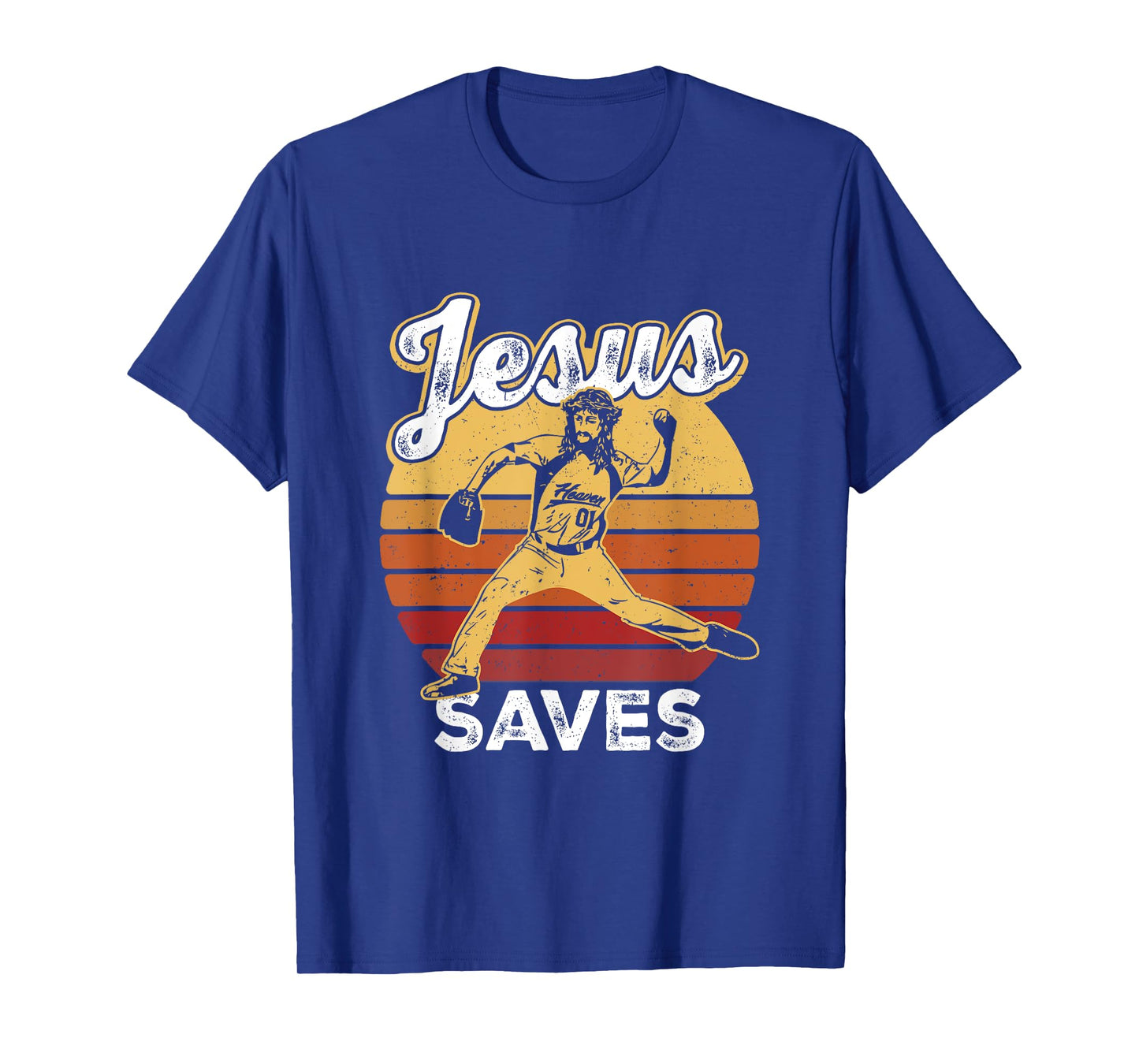 Retro Jesus a Saves Baseball Pitcher Fan Christian T-Shirt