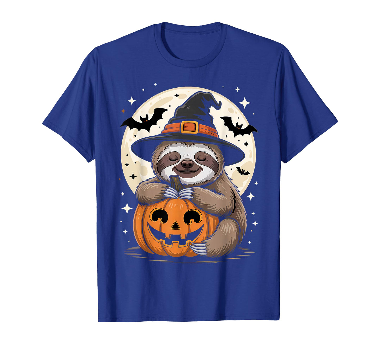 Halloween Sloth Witch Hat Pumpkin Spooky T-Shirt