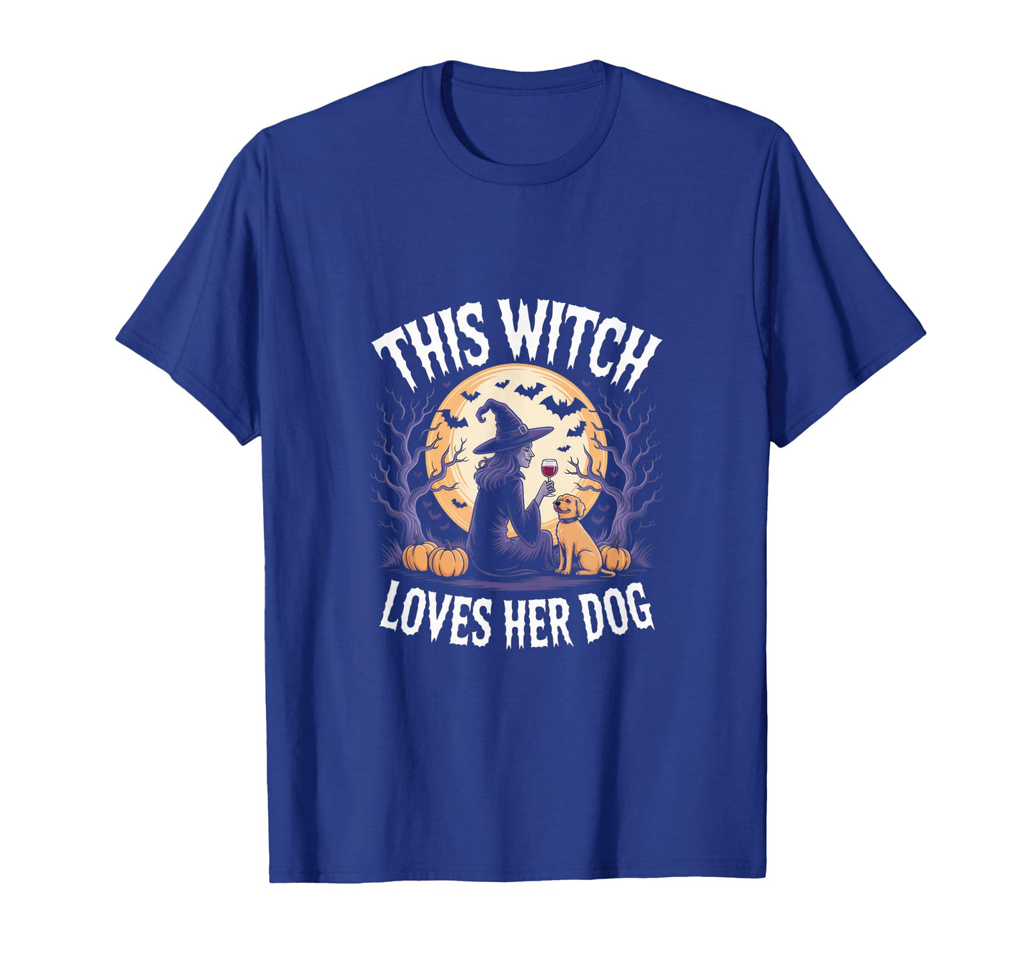 This Witch Loves Her Dog Funny Halloween Dog Mom T-Shirt