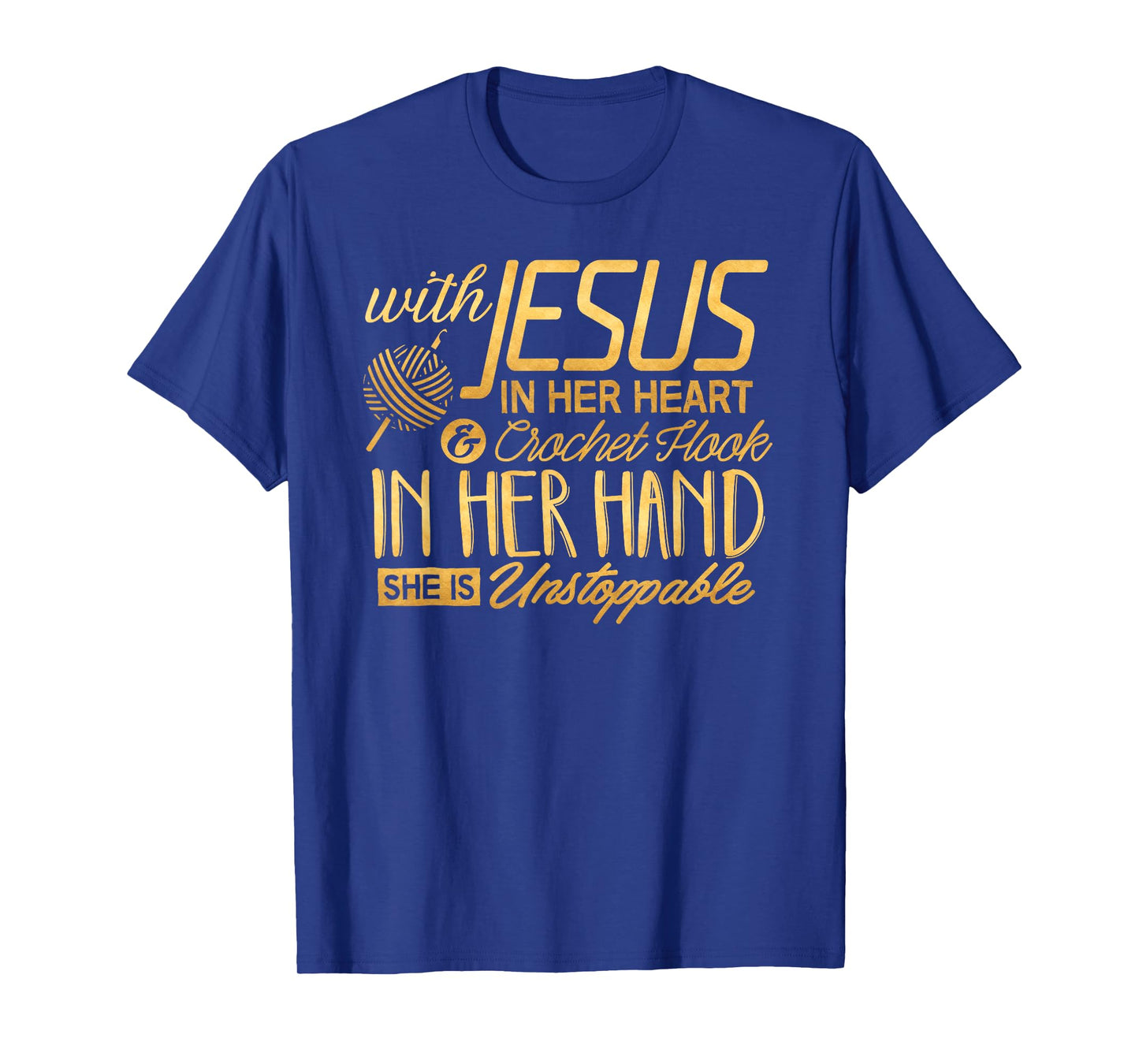 Crochet Shirt With Jesus in her Heart Crochet Hook Christian T-Shirt