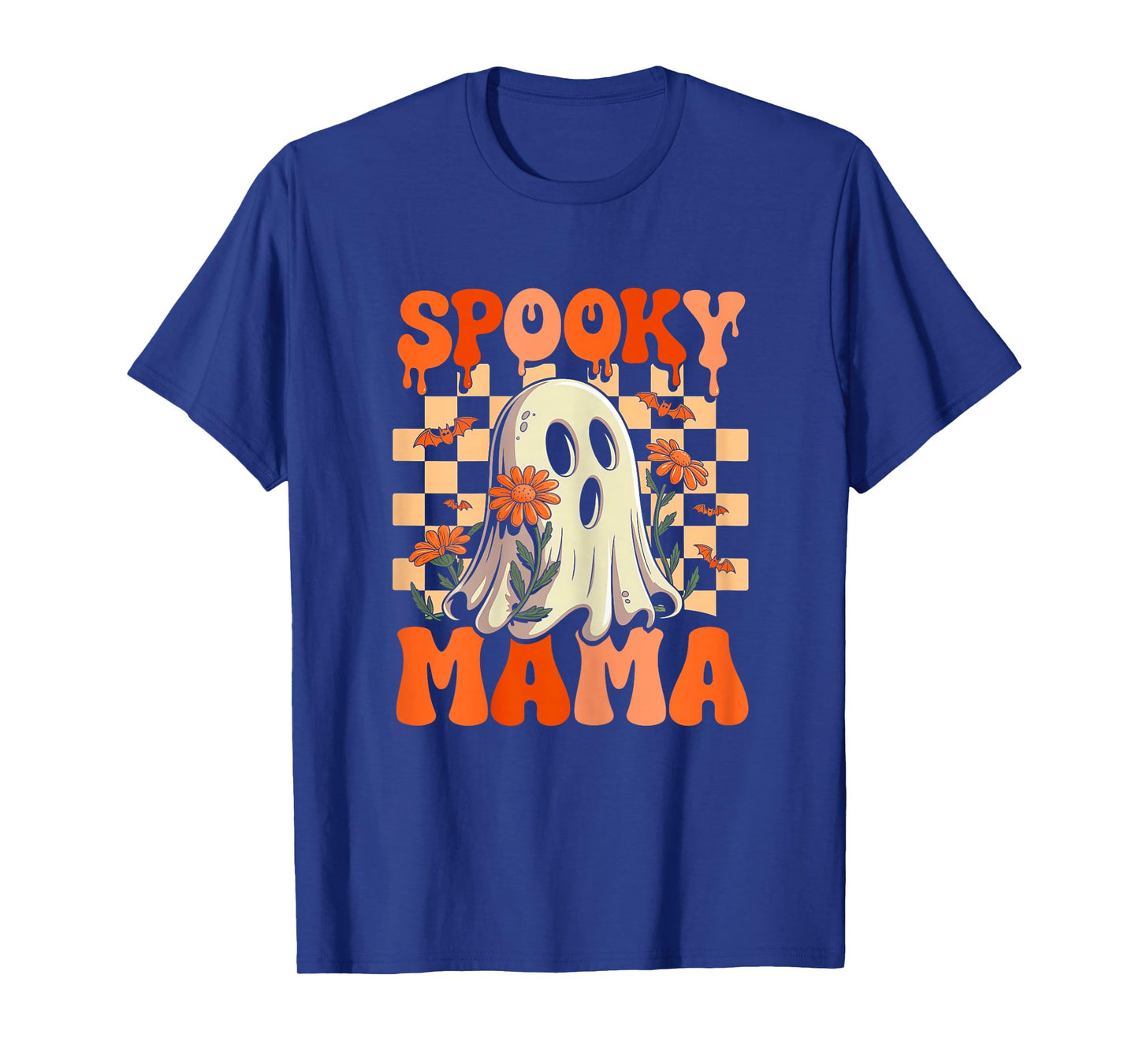 Spooky Mama Groovy Vintage Ghost Halloween Spooky Mom Mother T-Shirt