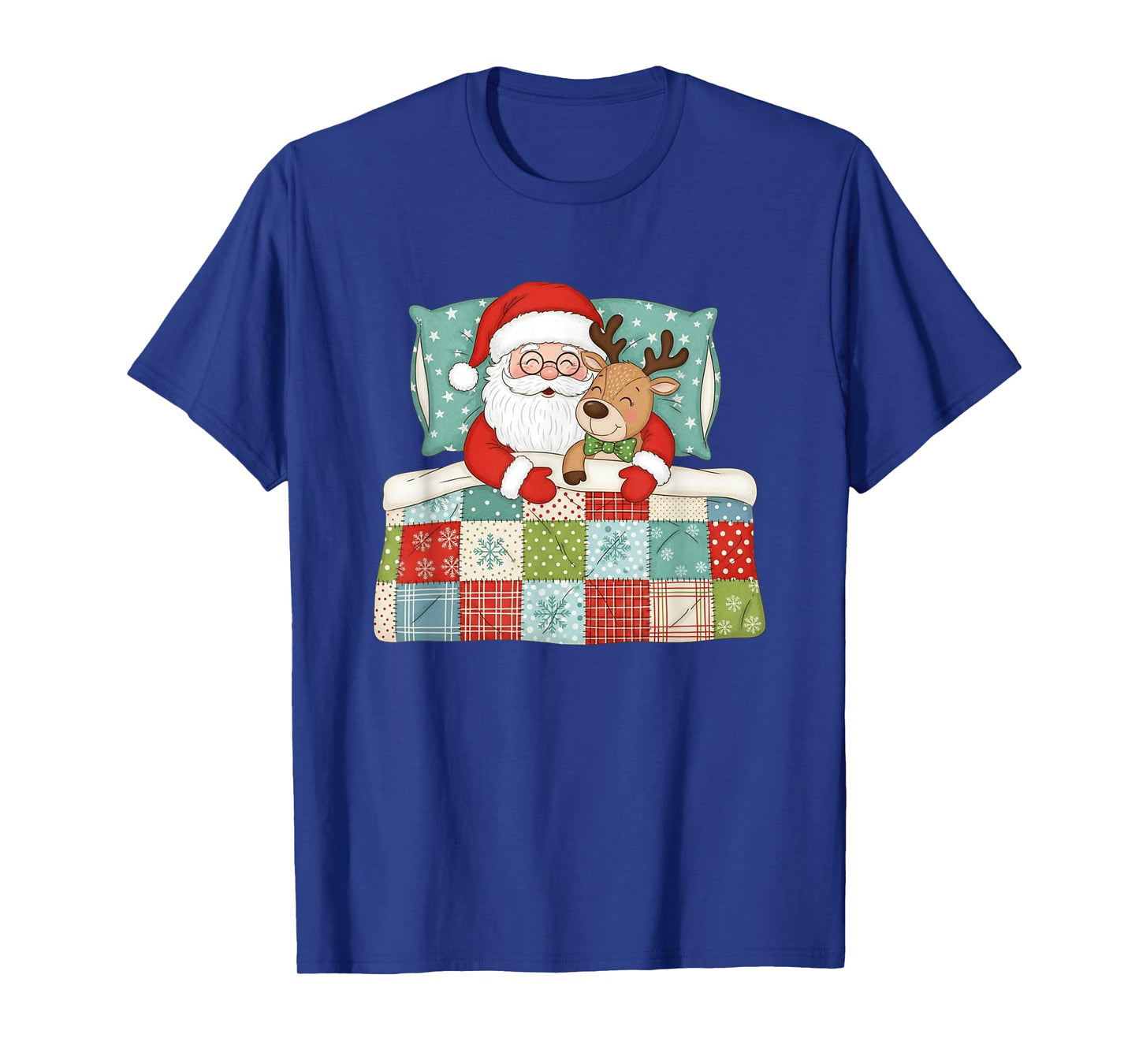 Santa Claus and Reindeer Sleeping Christmas T-Shirt