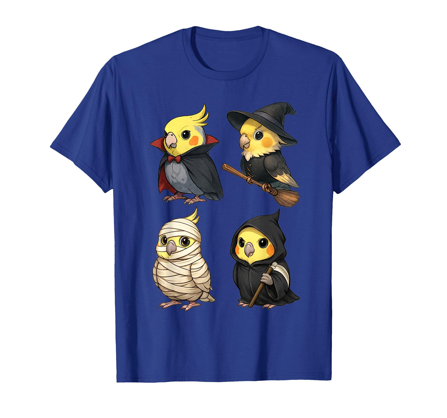 Cute Cockatiel Parrot Witch Boo Mummy Halloween Boys & Girls T-Shirt
