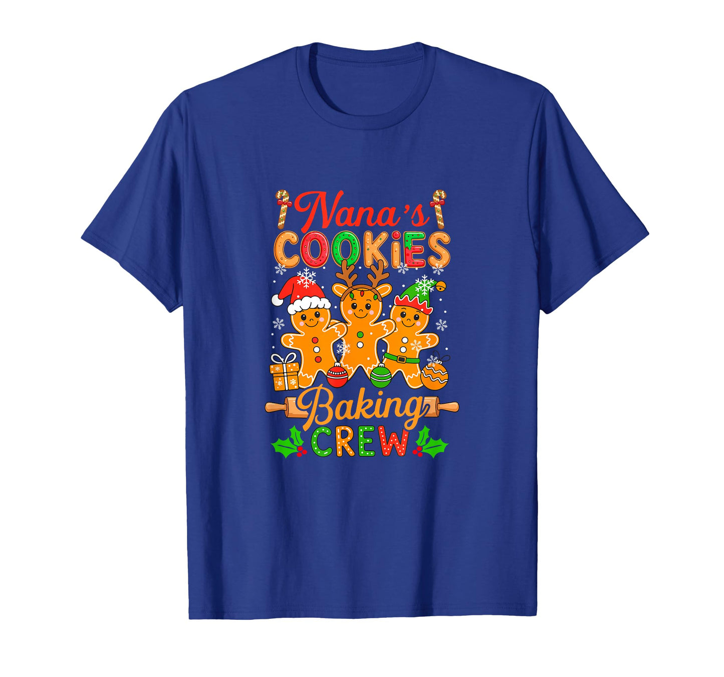 Nana's Xmas Cookie Baking Crew Funny Baker Gingerbreads T-Shirt