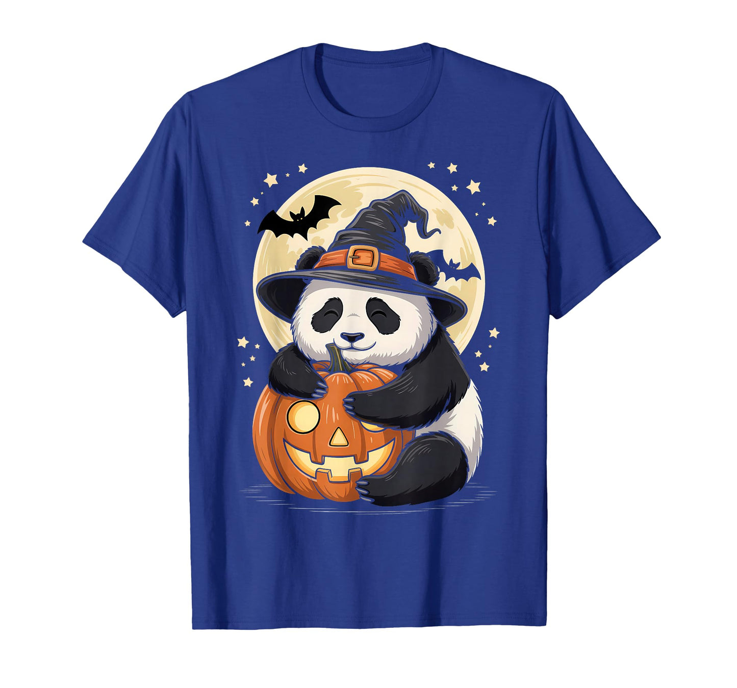 Halloween Panda Witch Hat Pumpkin Spooky T-Shirt