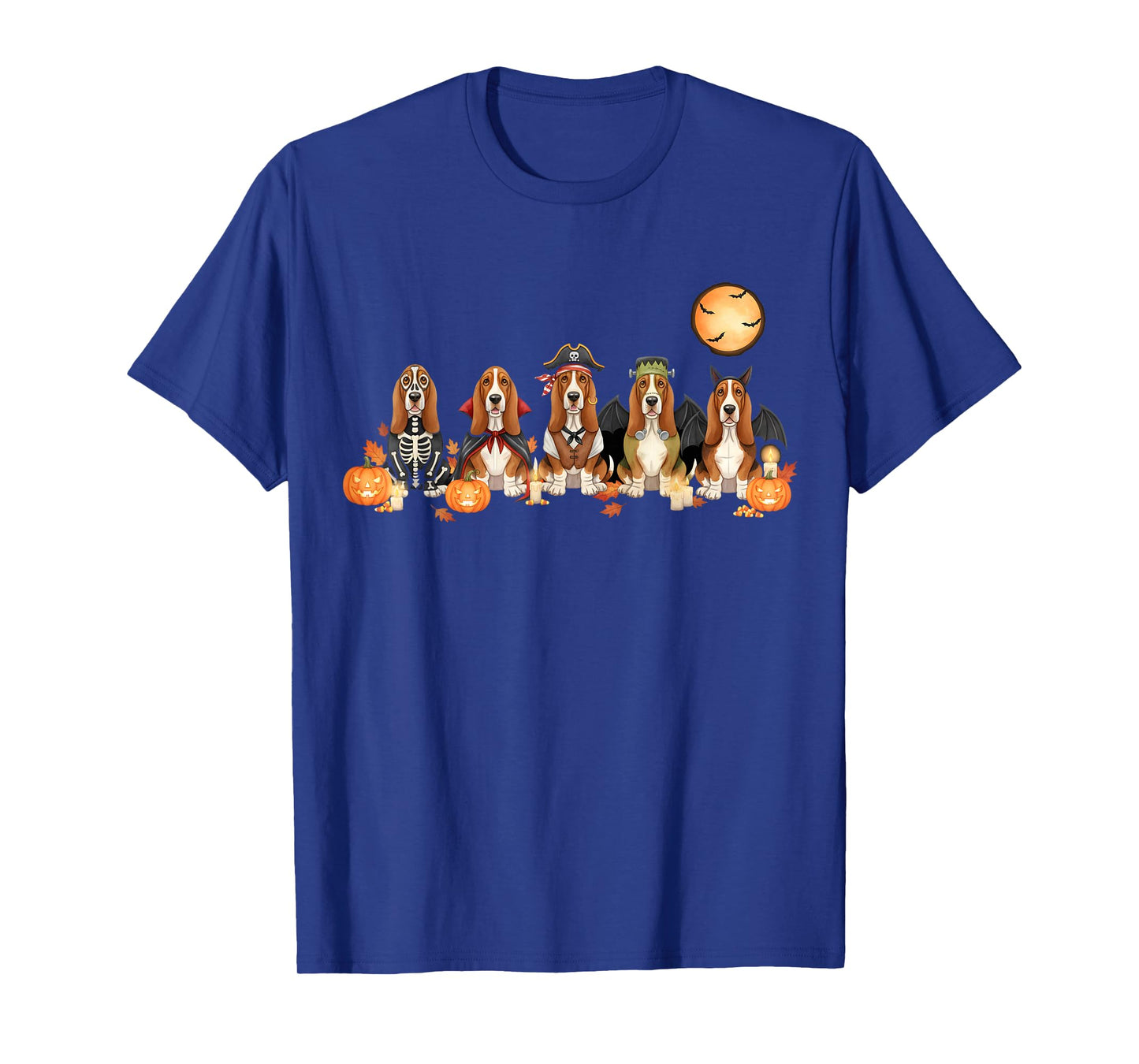 Spooky Basset Hound Dogs Ghost Witch Mummy Basset Costume T-Shirt
