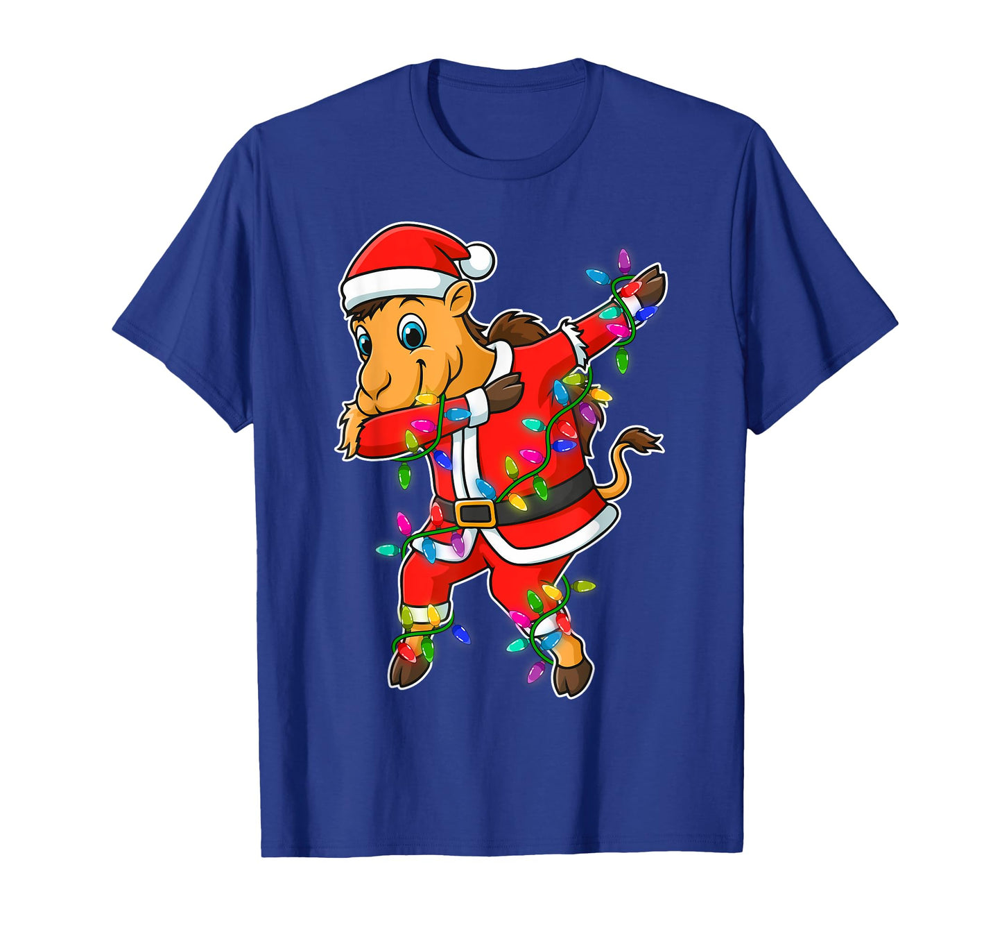 Christmas Camel Dabbing Lights Santa Xmas for Men Women Kids T-Shirt