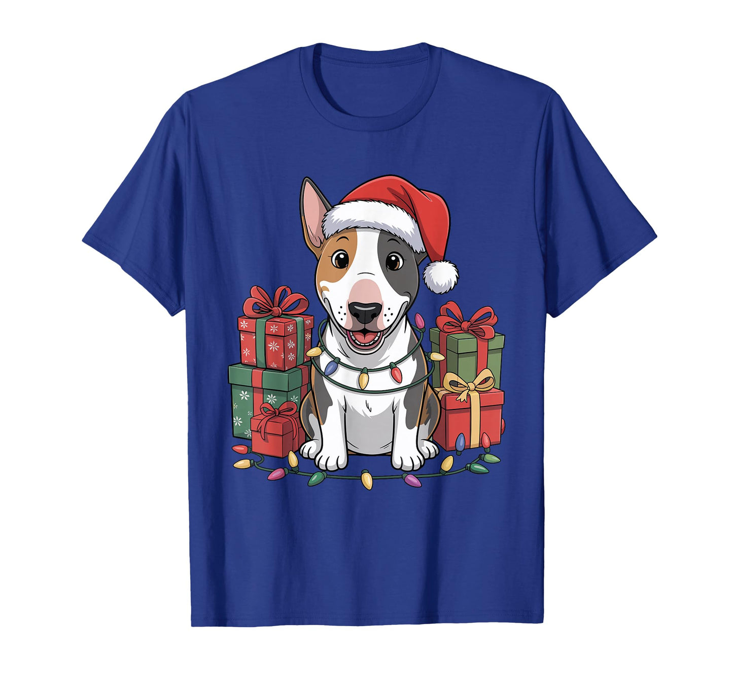 Cute Bull Terrier Christmas Xmas Bully Dog Lover Holiday T-Shirt