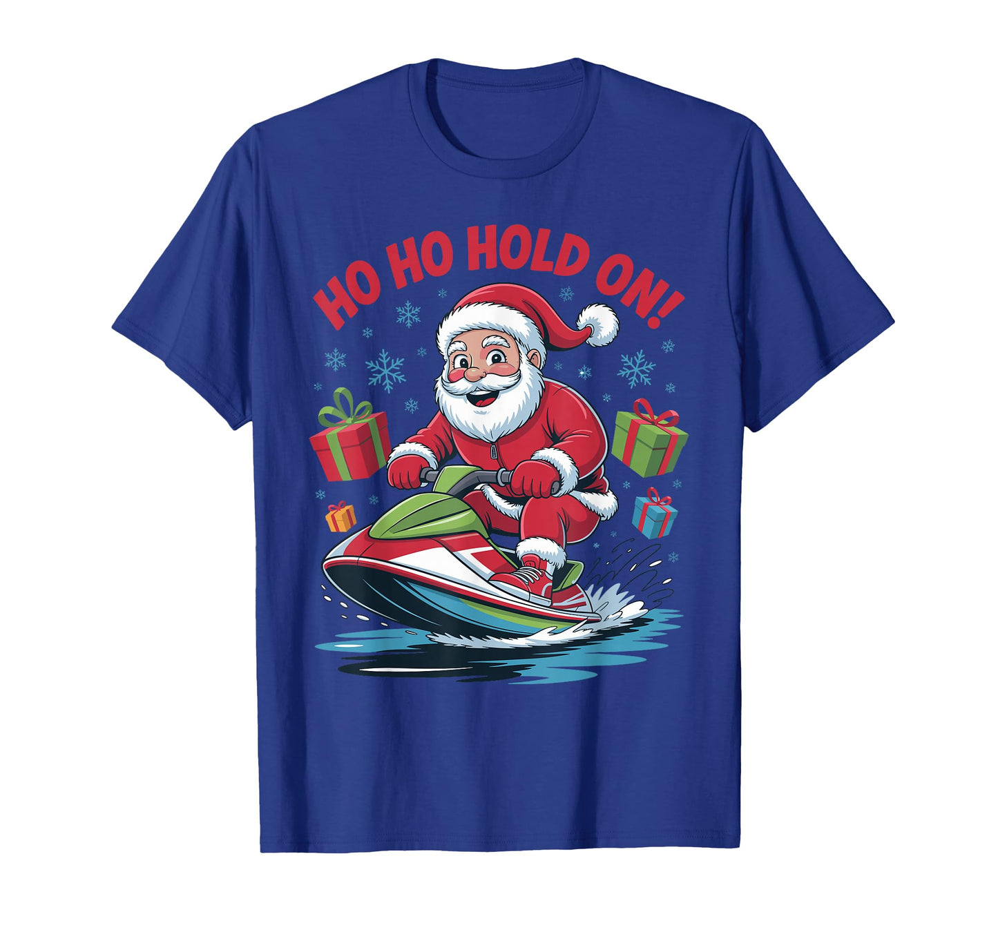 Funny Santa Jet Skiing Lover Christmas Xmas Pajama Men Women T-Shirt