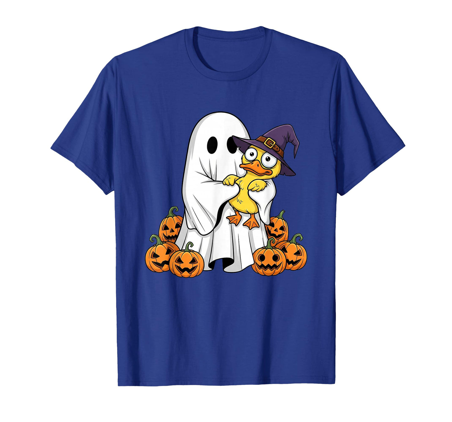 Funny Ghost Duck Pumpkin Halloween Kids Mens Womens T-Shirt