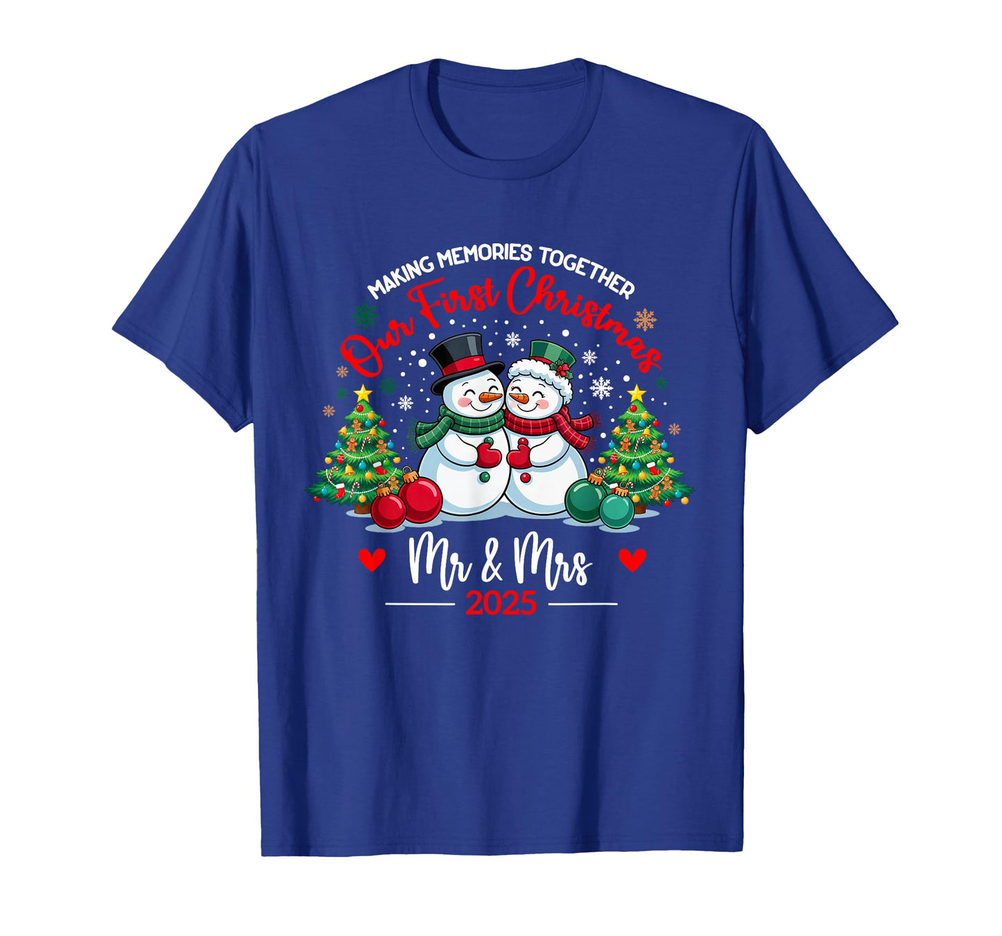 Our First Christmas as Mr & Mrs 2025 Couples T-Shirt
