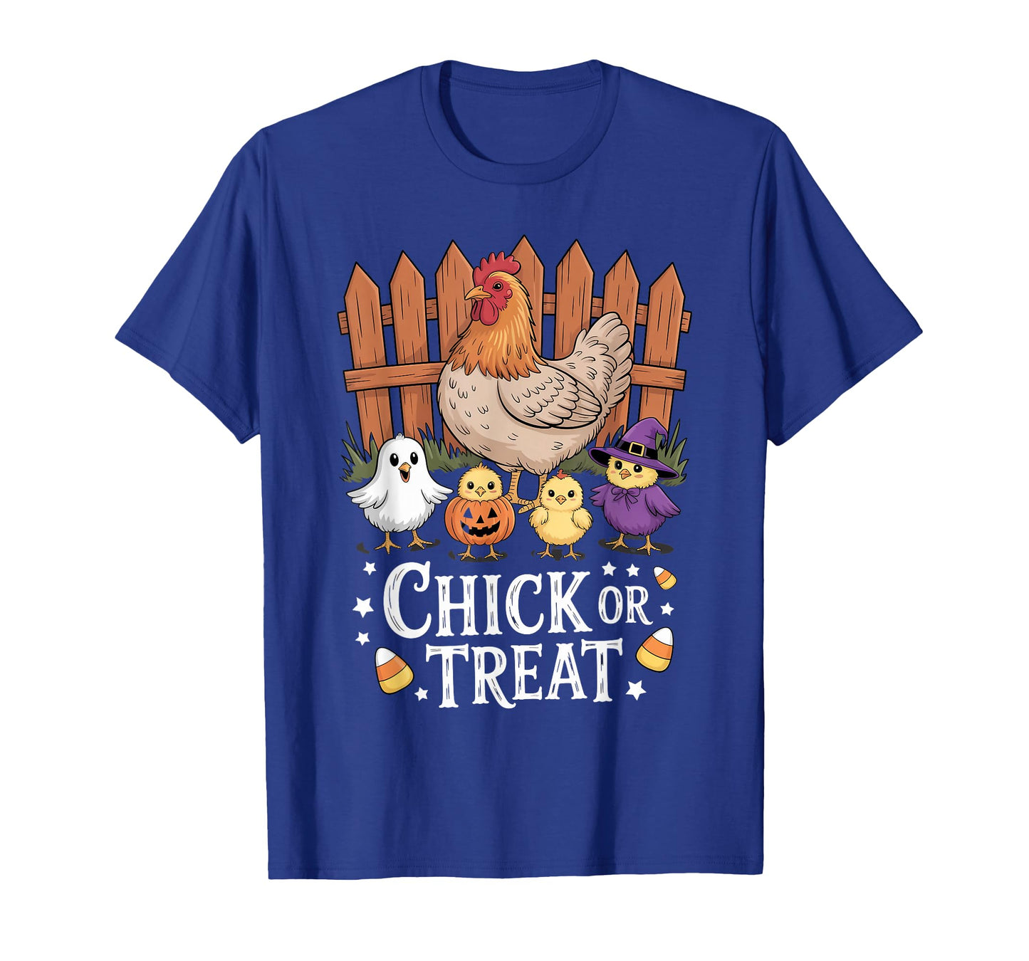 Chick or Treat Cute Halloween Witch Spooky Chicken Graphic T-Shirt