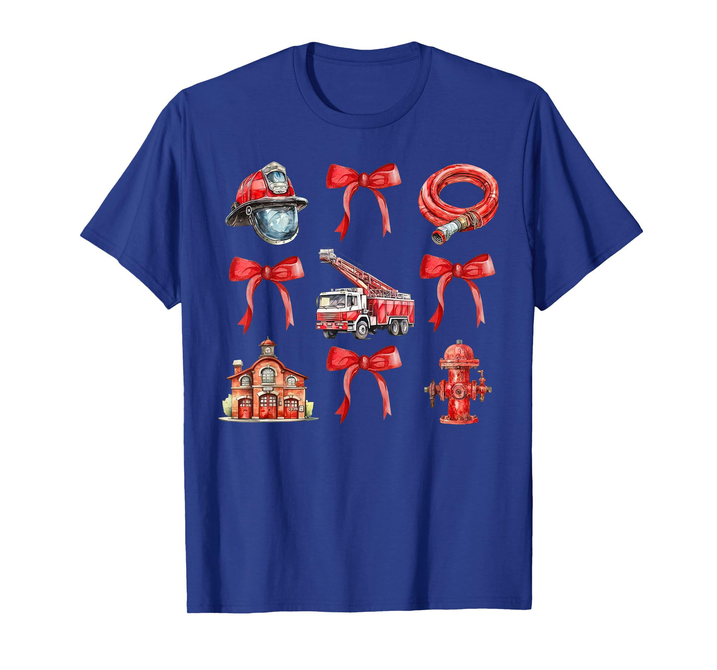 Vintage Coquette Bow Firefighter Firehouse Fireman Men Women T-Shirt