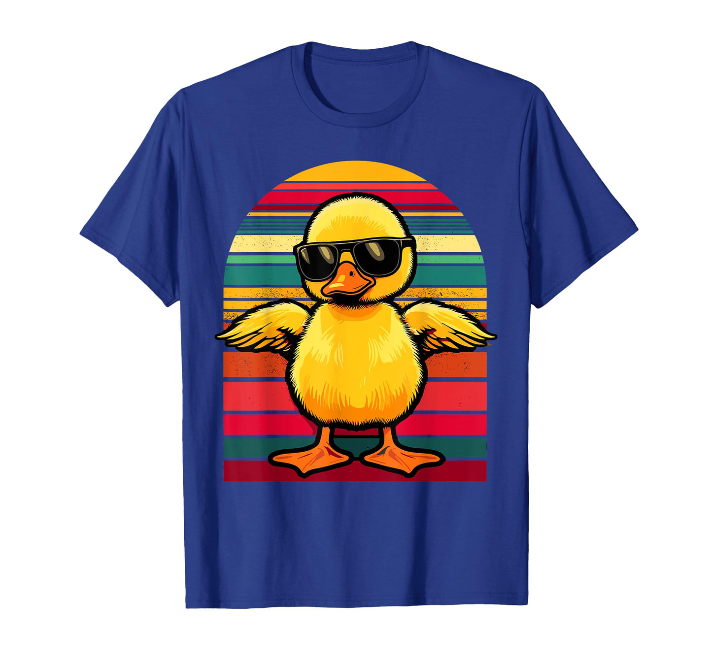 Yellow Duck in Sunglasses Retro Funny Duck T-Shirt