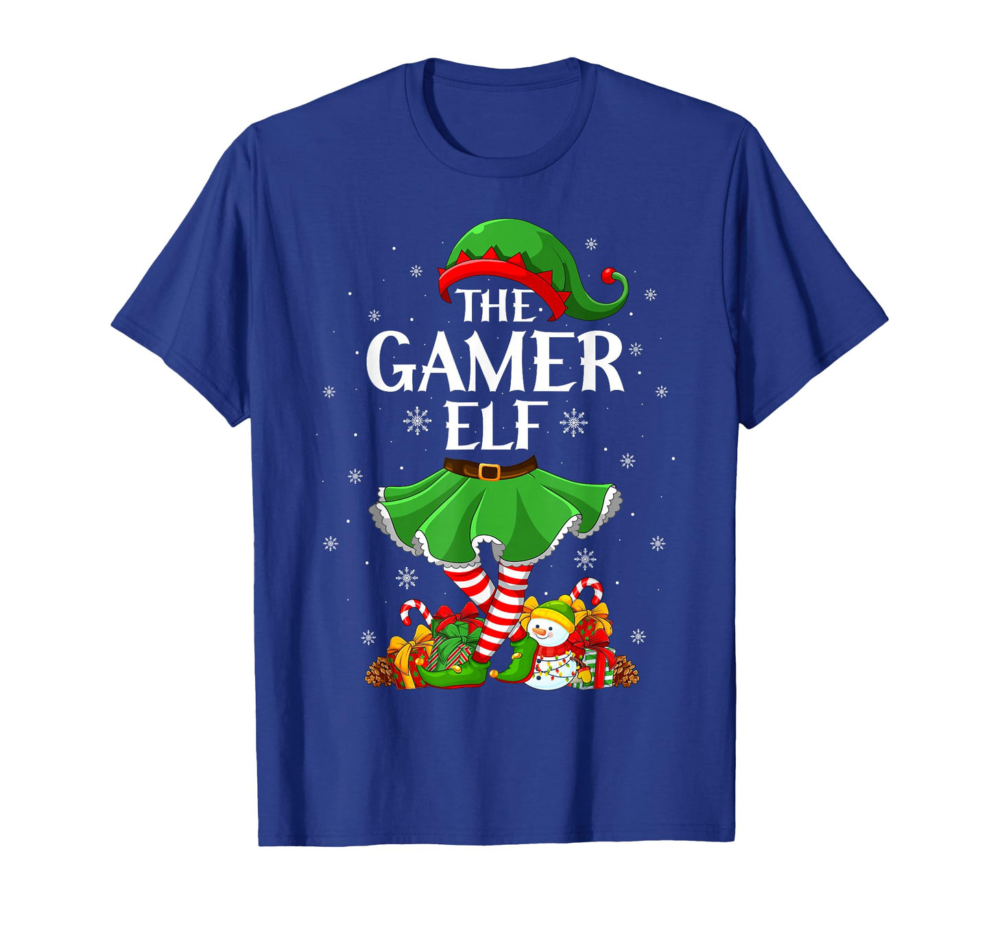 Gamer Elf Christmas Family Elf Squad Xmas Girls Women T-Shirt