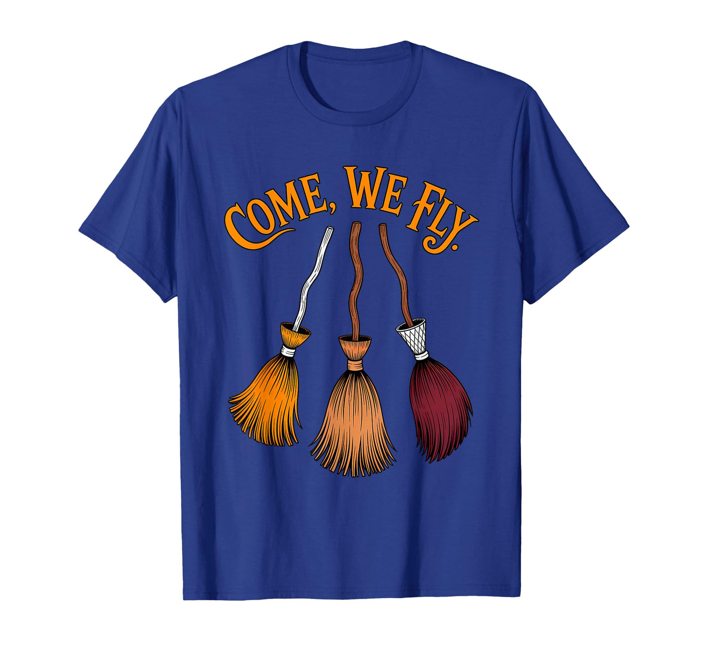 Come We Fly Witch Brooms Fall Graphic Vintage Halloween T-Shirt