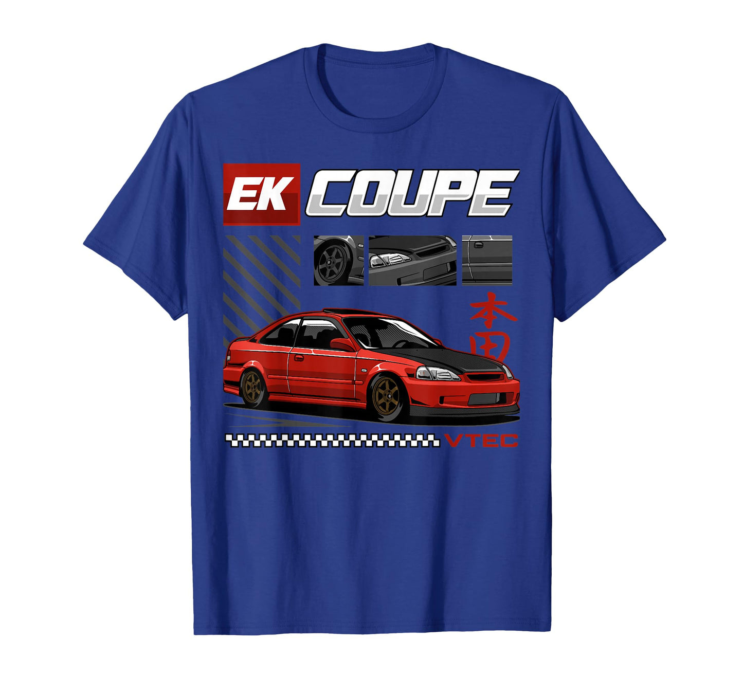 Civic EK Coupe Type R Japanese Car T-Shirt, Small, Black