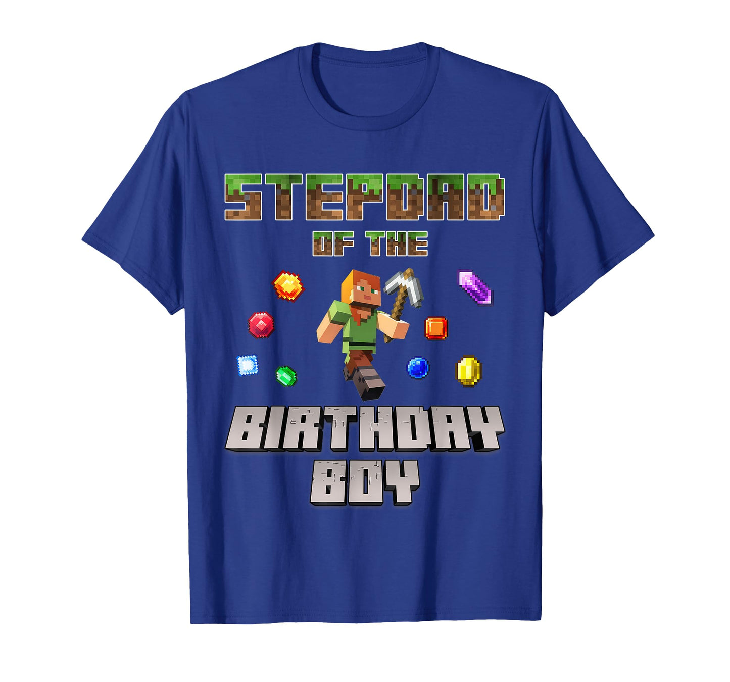 Stepdad Of The Birthday Boy Video Gamer Pixel Number T-Shirt