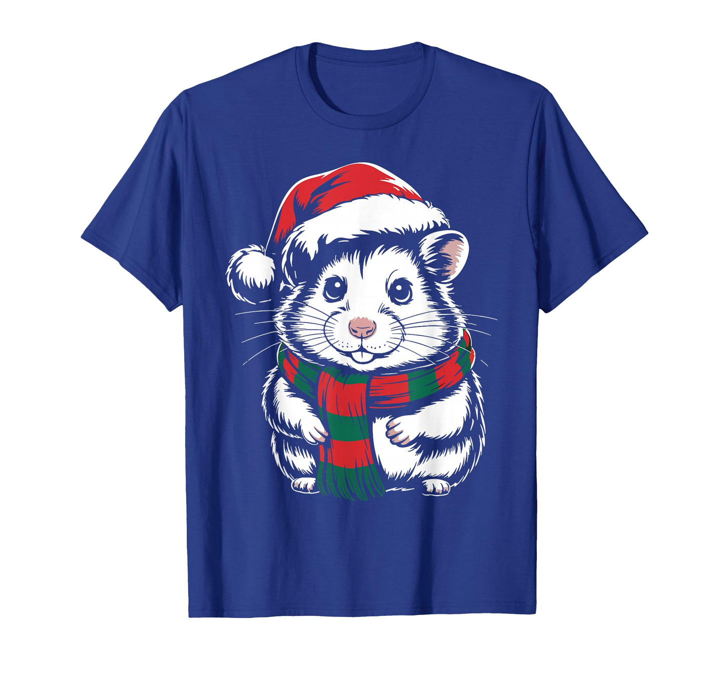Hamster Xmas Santa Hat Scarf Christmas Costume T-Shirt