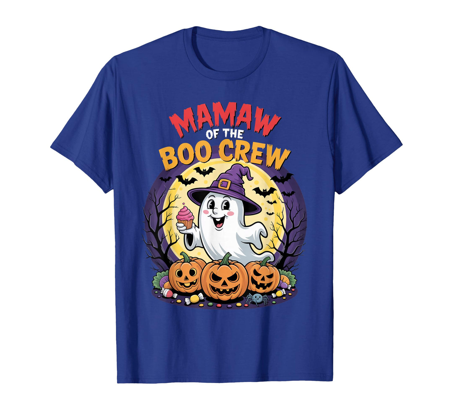 Mamaw of The Boo Crew Funny Halloween Ghost Outfit Pumpkins T-Shirt