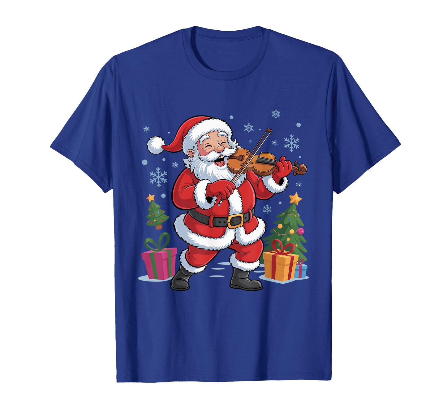 Funny Santa Playing Violin Holiday Chrismas Xmas Pajama T-Shirt