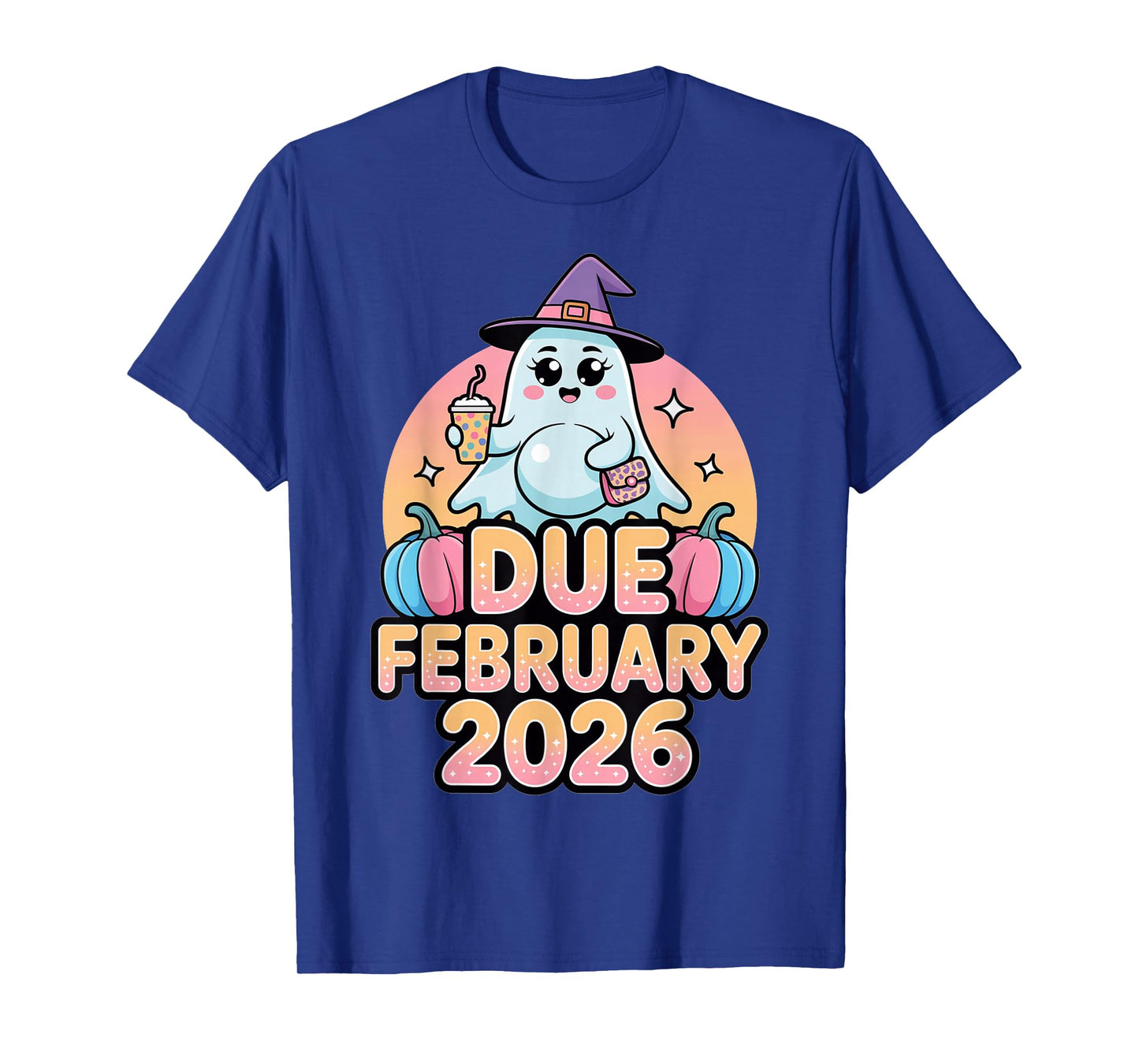 Halloween Pregnant Due February 2026 Mama Ghost Baby Mom T-Shirt