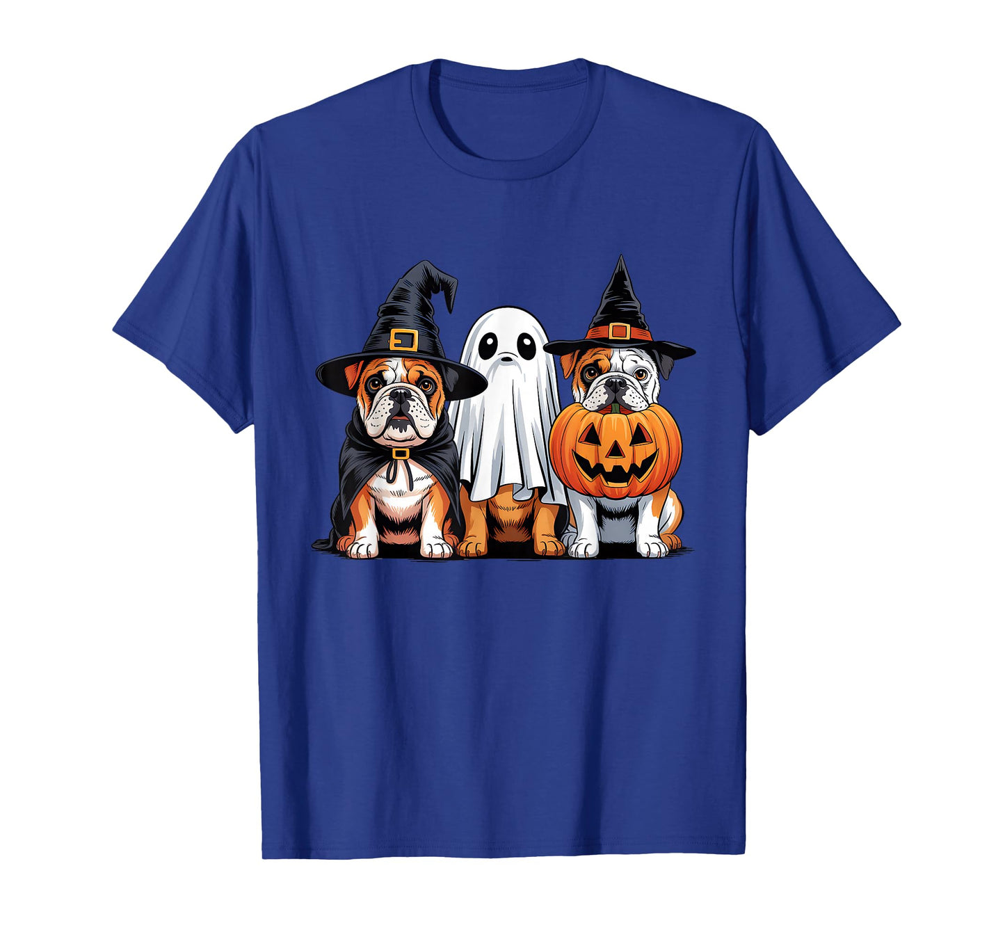 English Bulldog Halloween Funny Dog Lover Pumpkin Witch T-Shirt