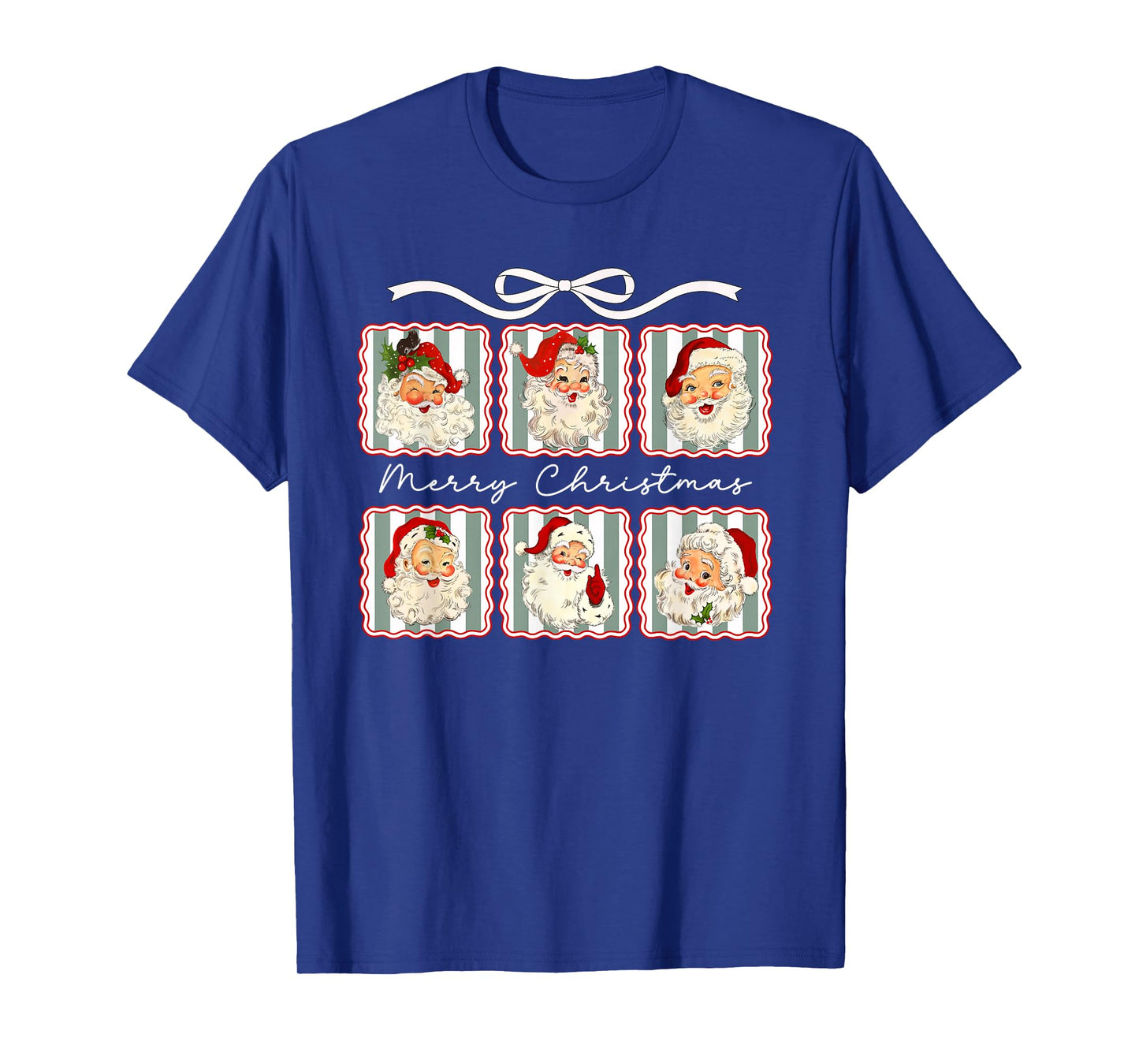 Pretty Vintage Merry Christmas Santa Claus Face T-Shirt