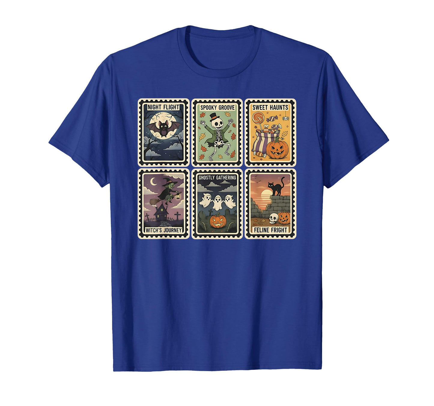 Retro Halloween Stamps Cute Spooky T-Shirt