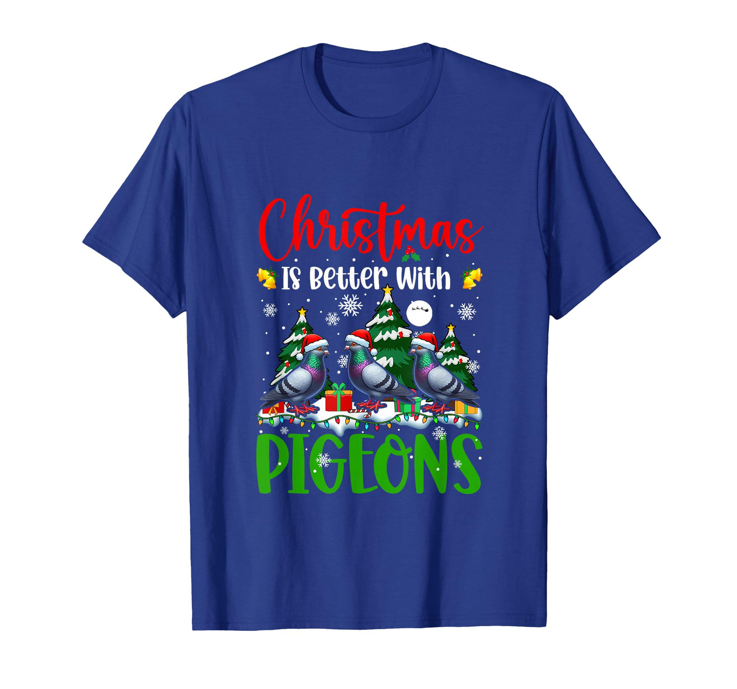 Xmas is Better Funny Joke Pigeons Lover Christmas Tree T-Shirt