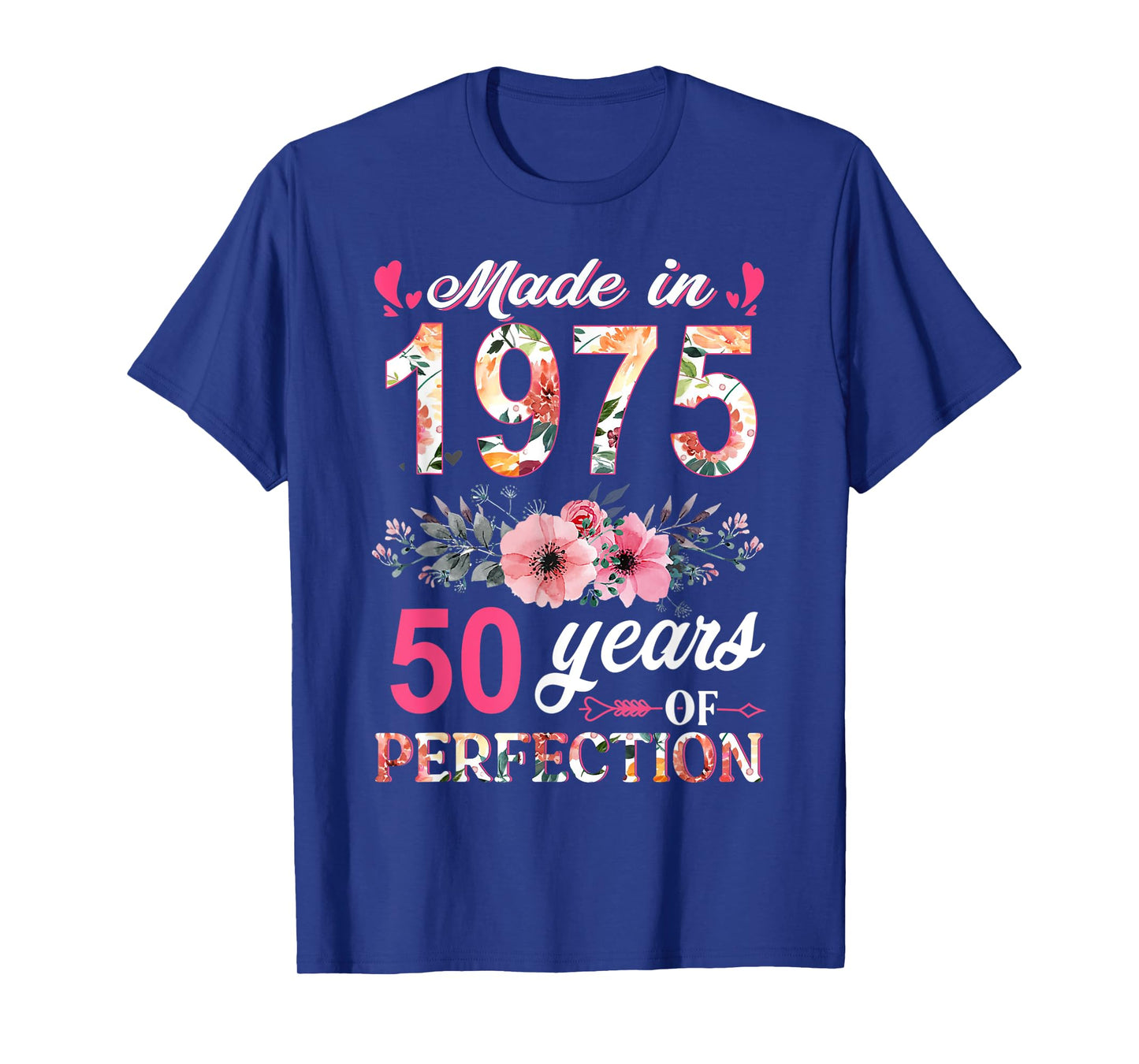 Made In 1975 Floral 50 Year Old 80th Birthday Gifts Women T-Shirt