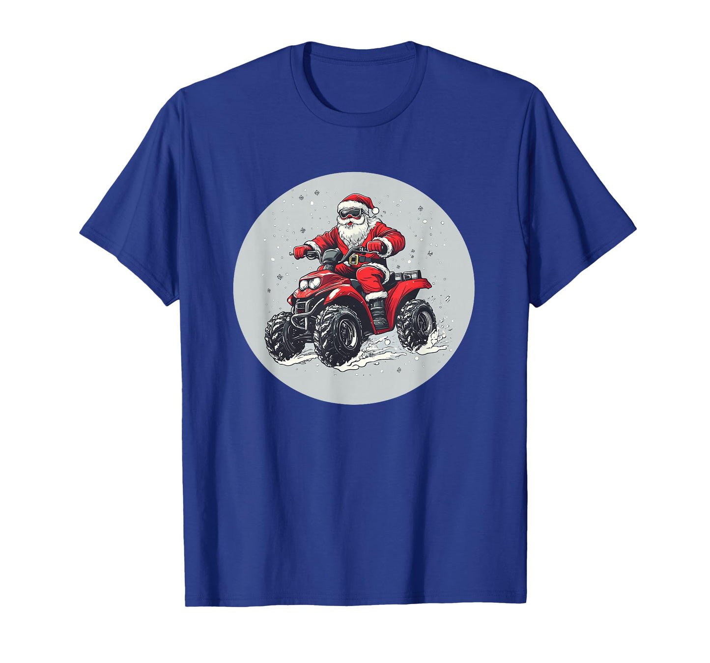 Santa Claus Goes Off-Road with a Cool Quad Adventure T-Shirt