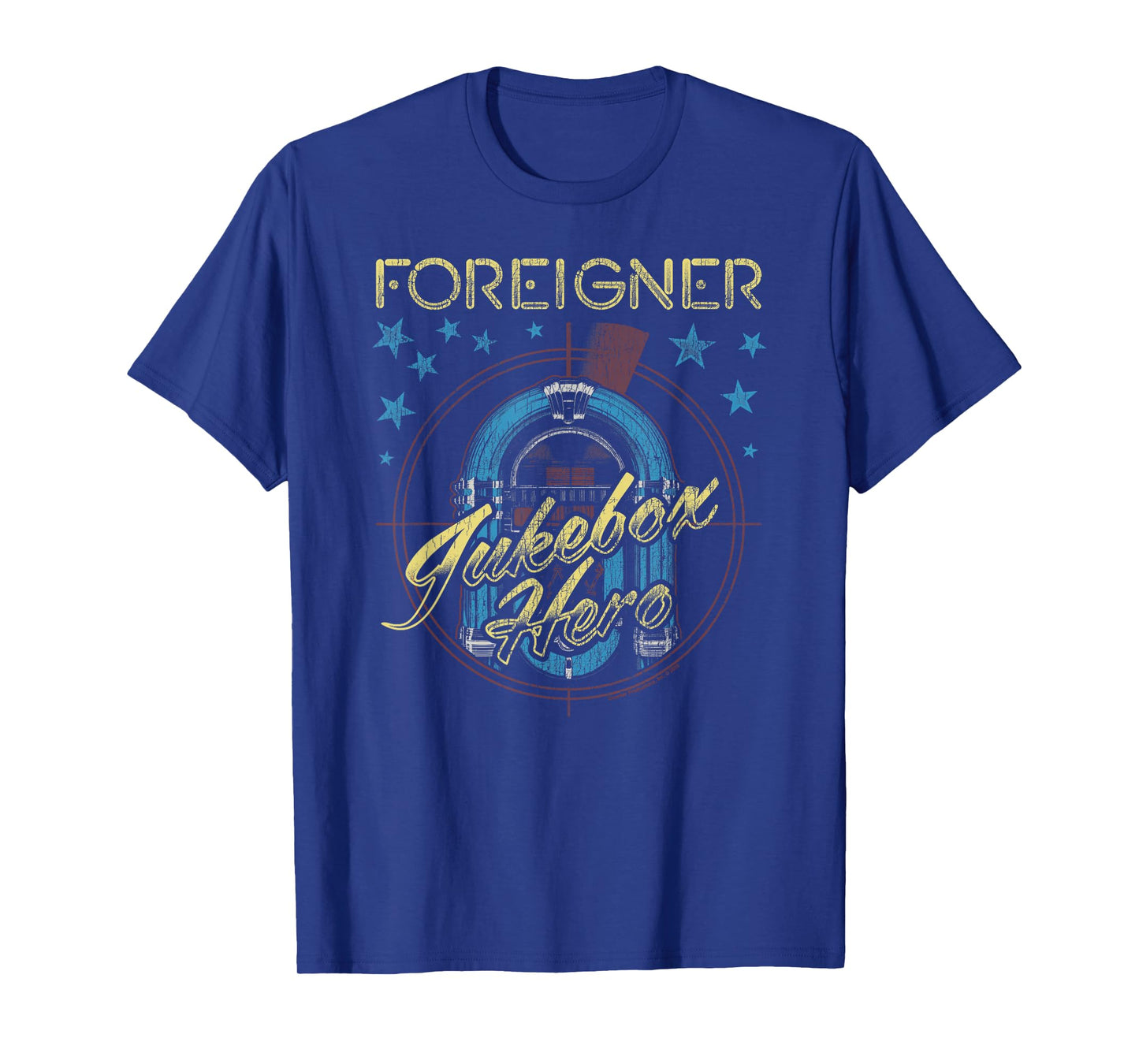 Foreigner Jukebox Hero Vintage Logo Distressed T-Shirt