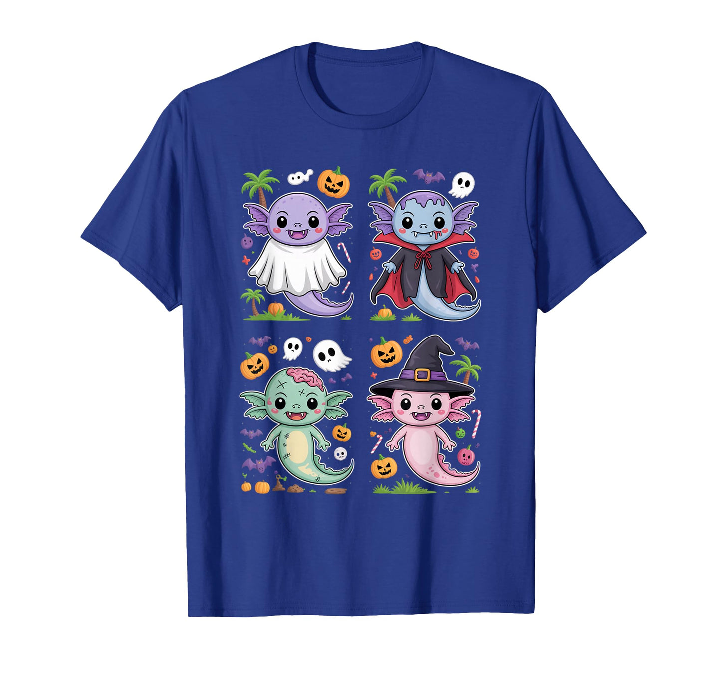 Spooky Axolotl Squad Cute Halloween Costume Party tee T-Shirt