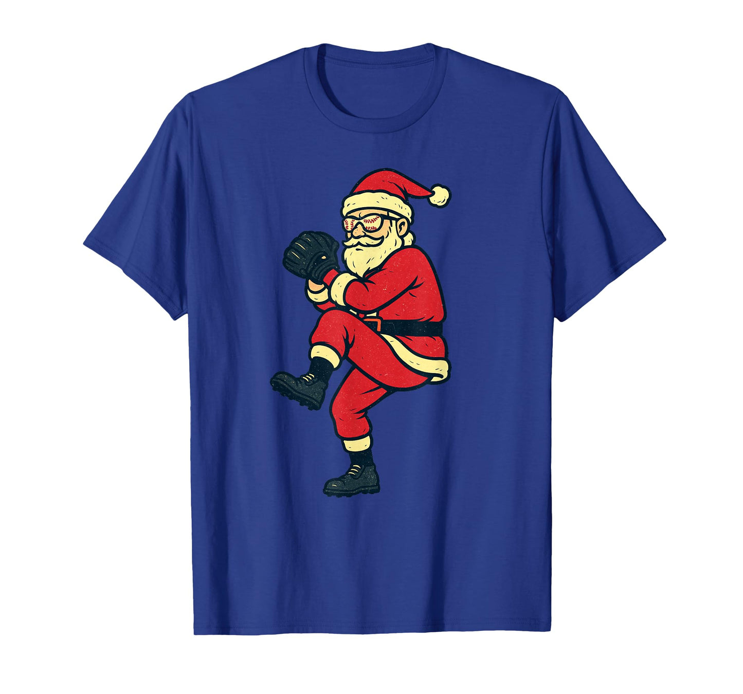 Santa Claus Playing Baseball Xmas Holiday Funny Christmas T-Shirt